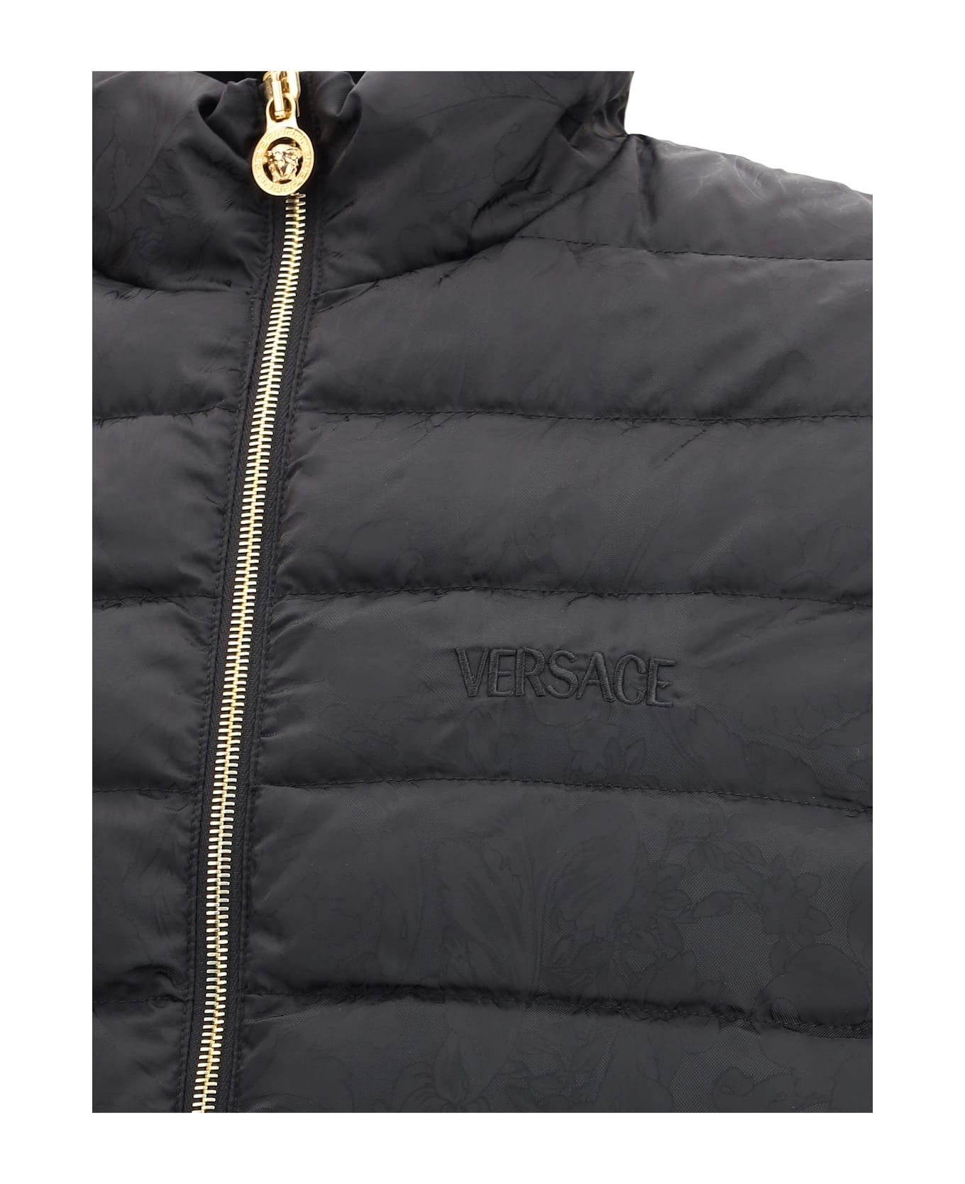 Versace Logoed Down Jacket - BLACK ダウンジャケット