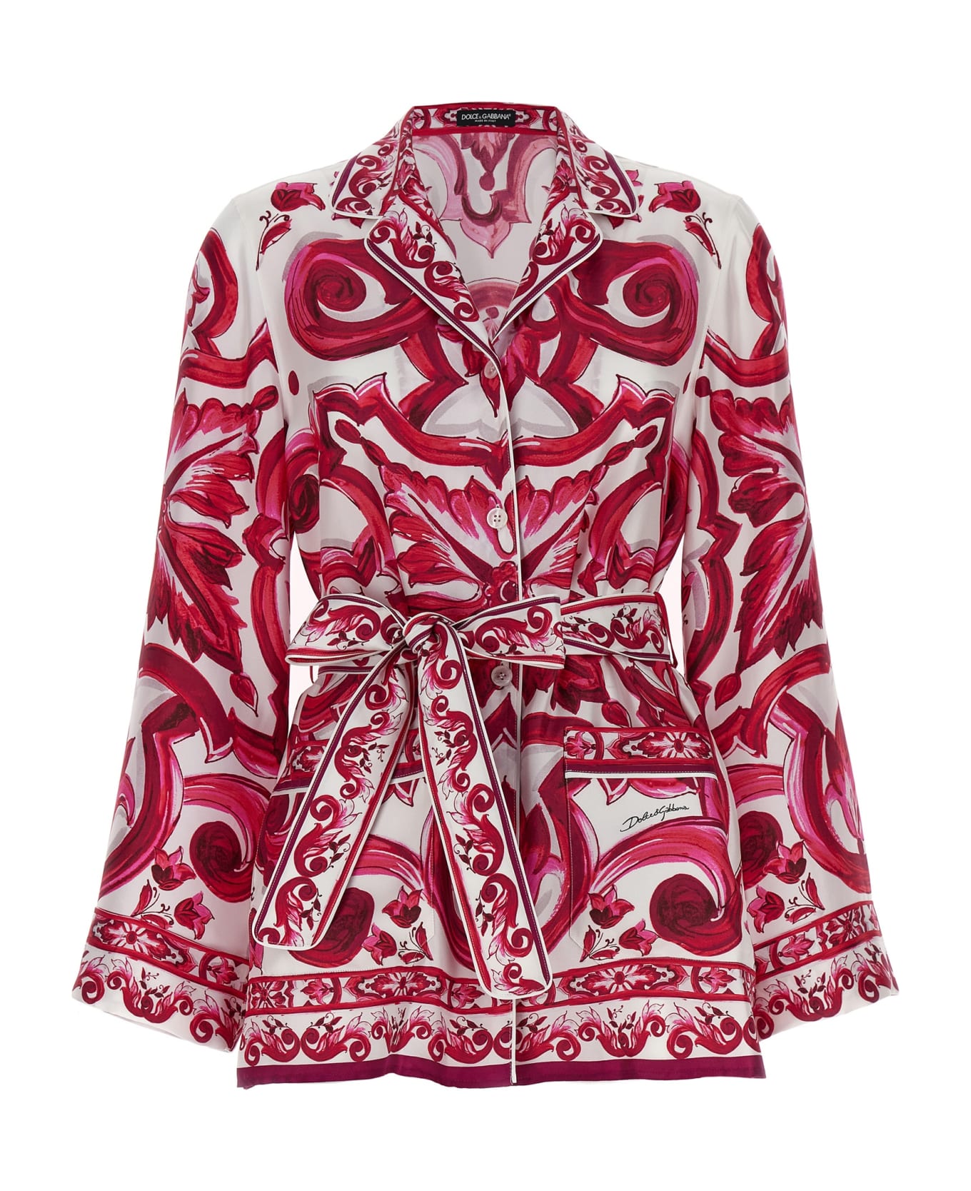 Dolce & Gabbana Printed Silk Pajama Shirt - Multicolor