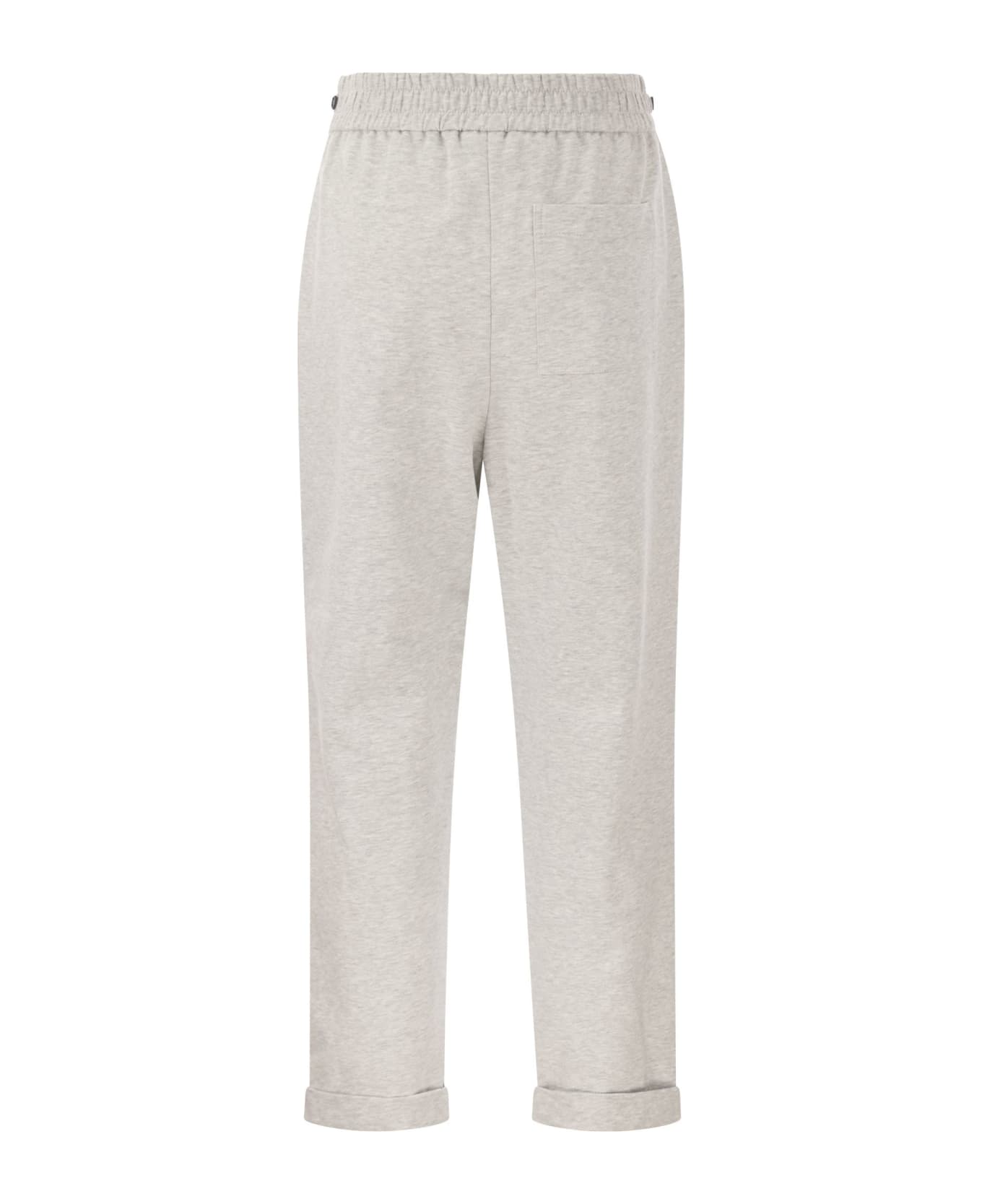Brunello Cucinelli Cotton Fleece cropped Trousers - Grey