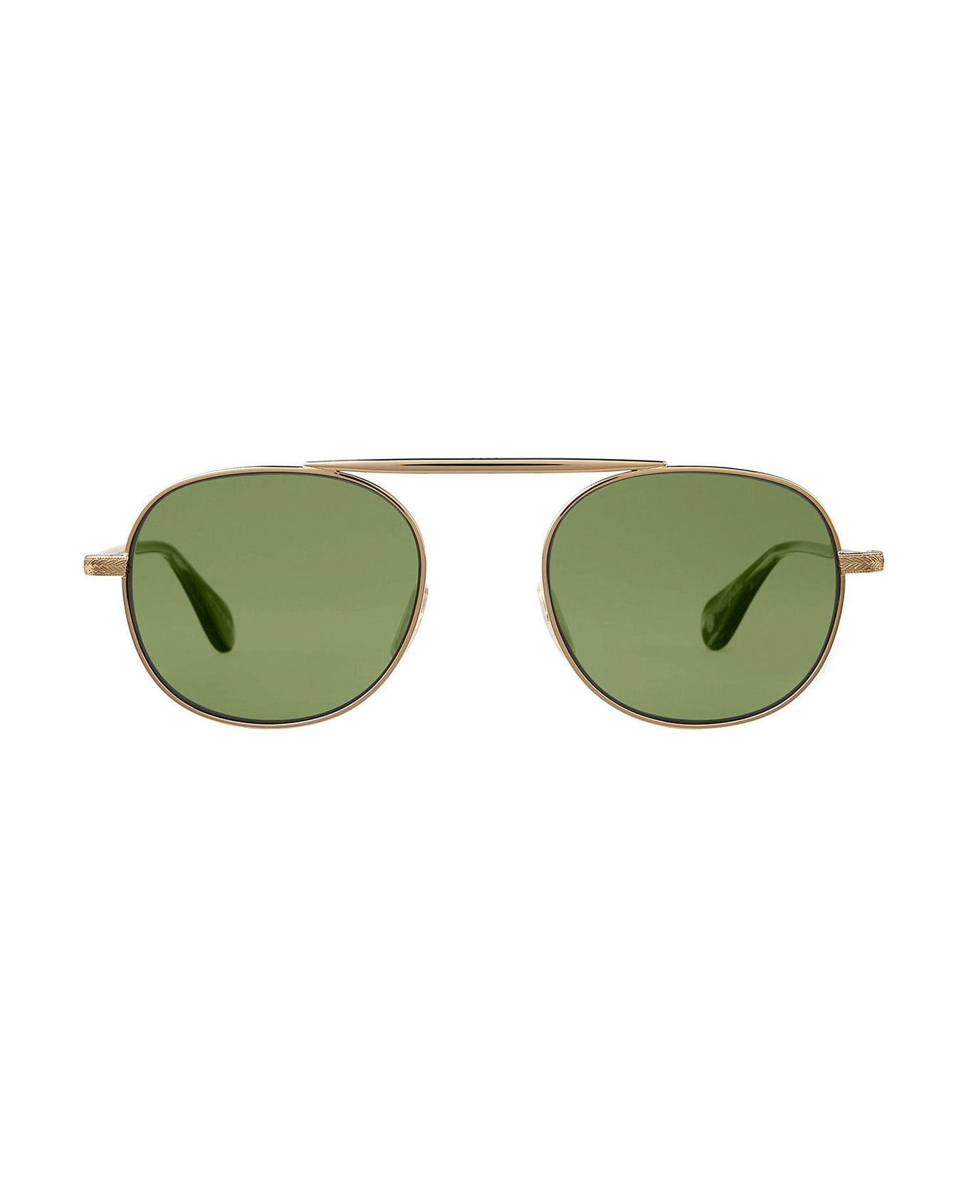 Garrett Leight Van Buren Ii Sun Gold-sap Tortoise/flat Pure Green Sunglasses - Gold-Sap Tortoise/Flat Pure Green