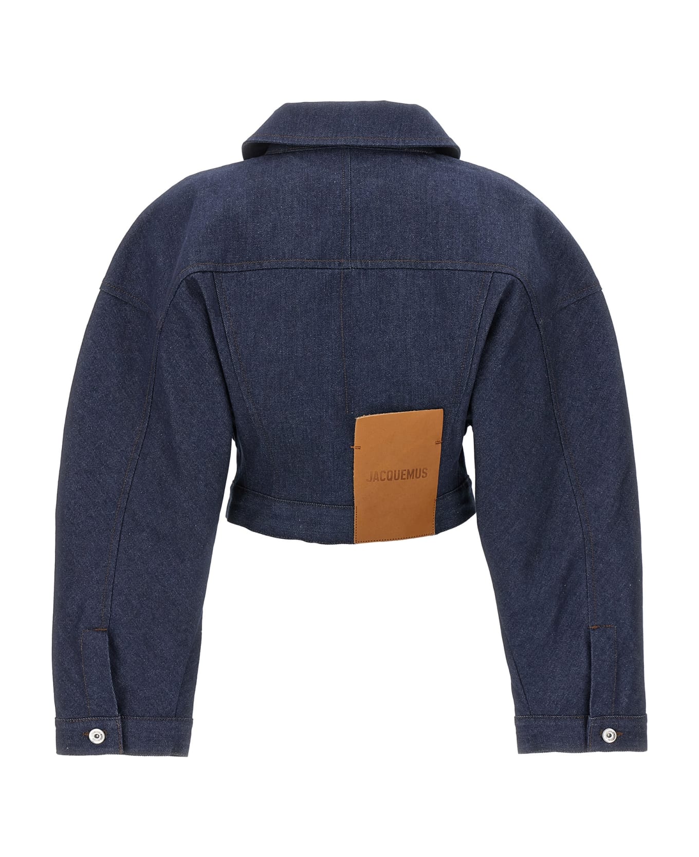 Jacquemus 'la Veste De-nîmes Obra' Crop Jacket - Blue