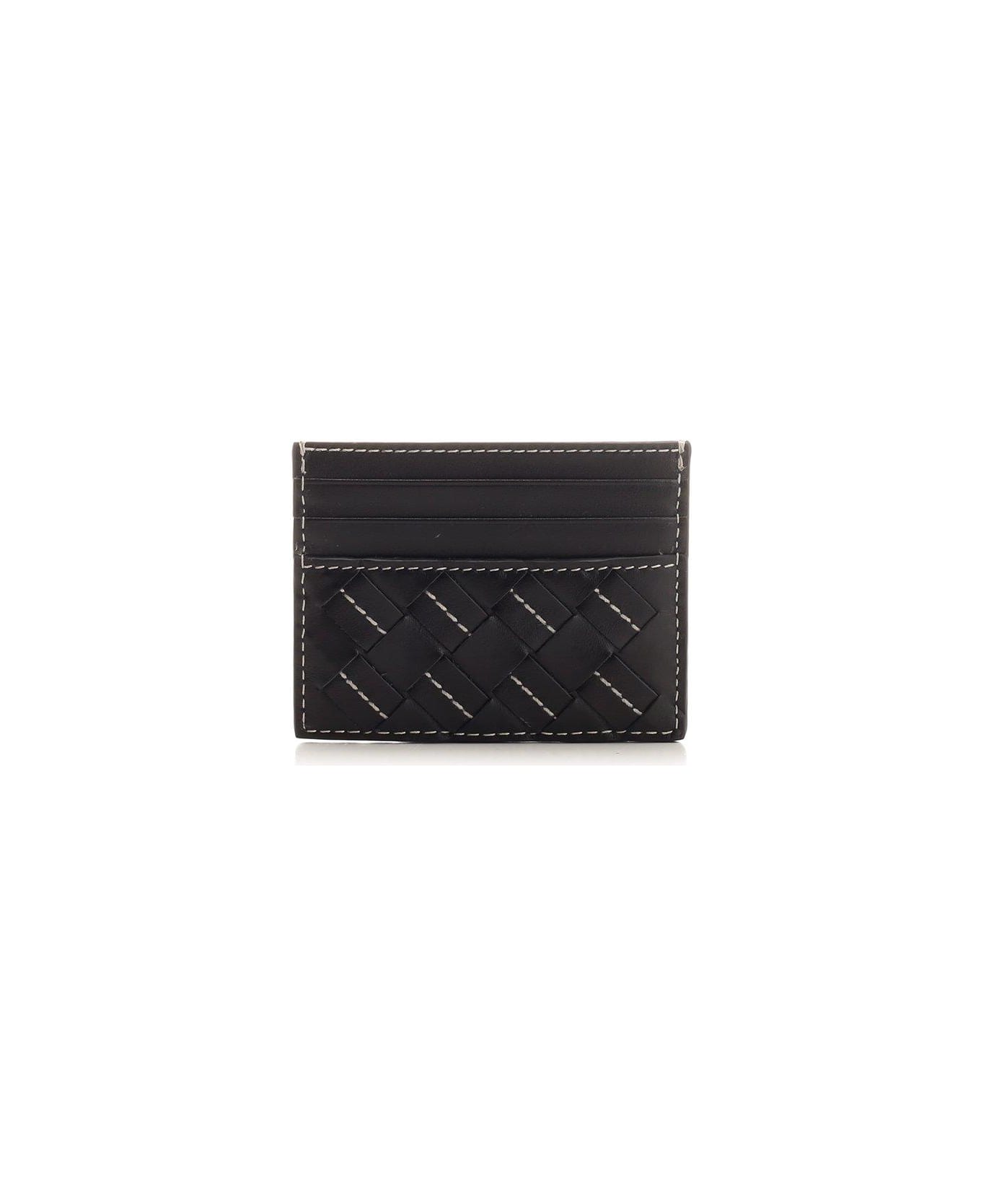 Bottega Veneta Stich Detailed Wallet - BLACK