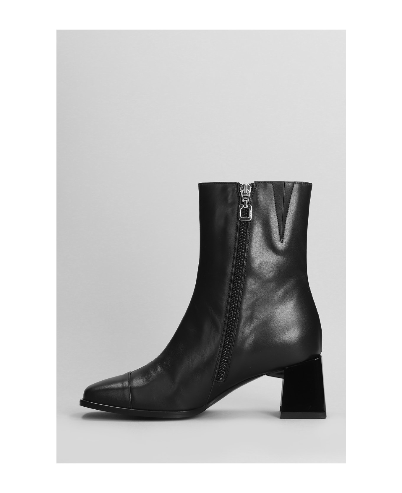 Carel Odeon High Heels Ankle Boots In Black Leather - black