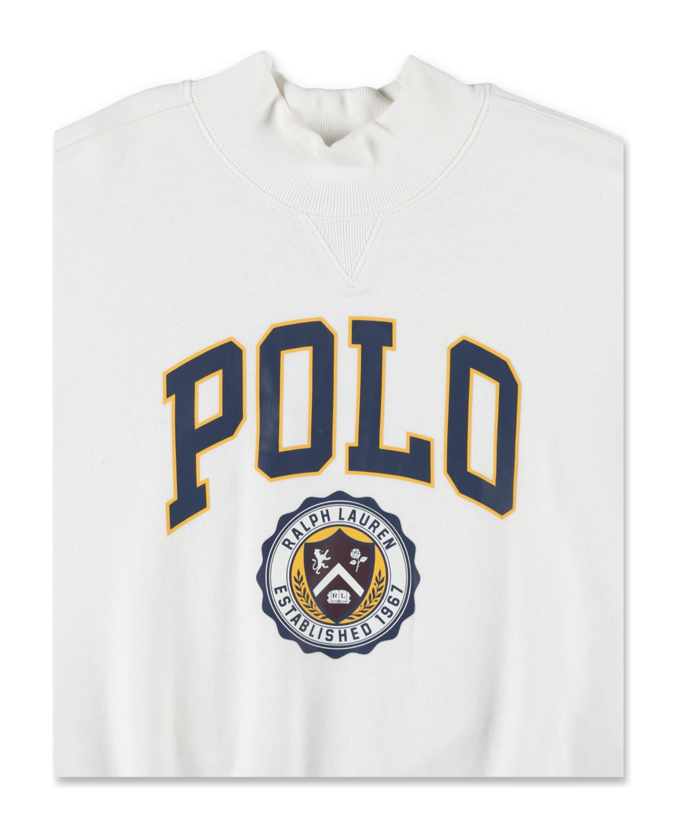 Polo Ralph Lauren Cropped Fleece Polo - WHITE