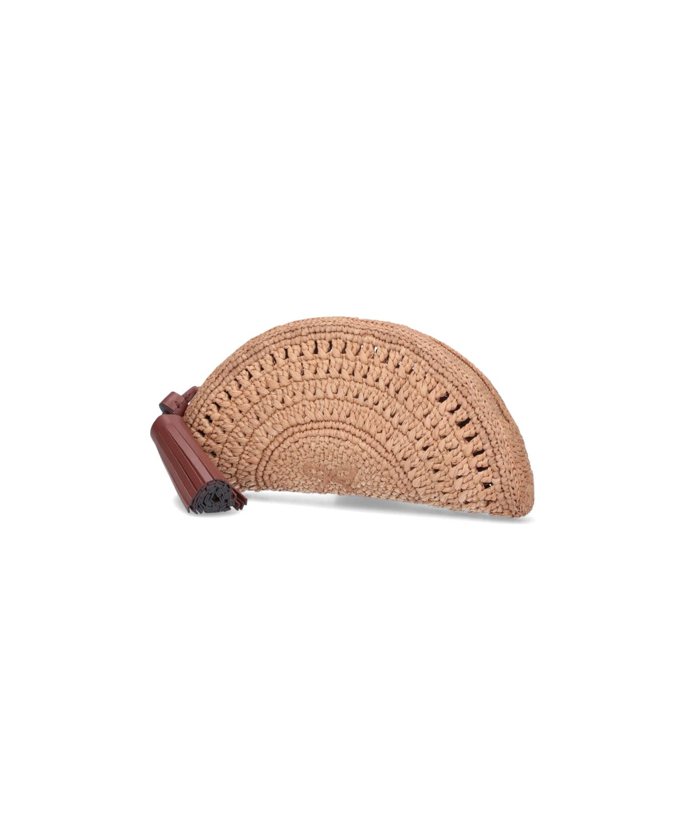 Anya Hindmarch "half Moon Bow" Clutch - Beige