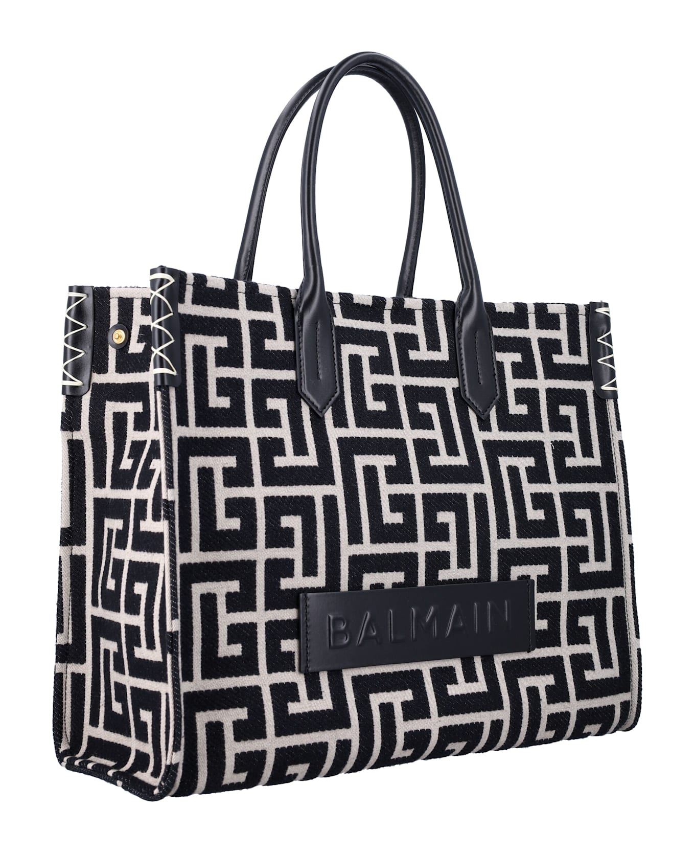 Balmain B Army Shopper Medium Monogram - AVORIO NERO