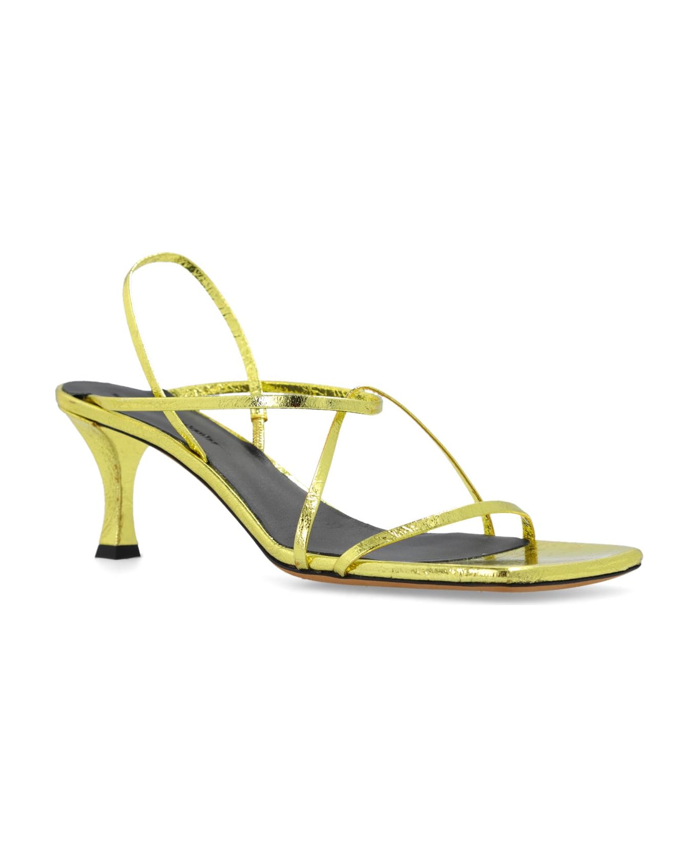 Proenza Schouler 'square Strappy' Heeled Sandals - Gold