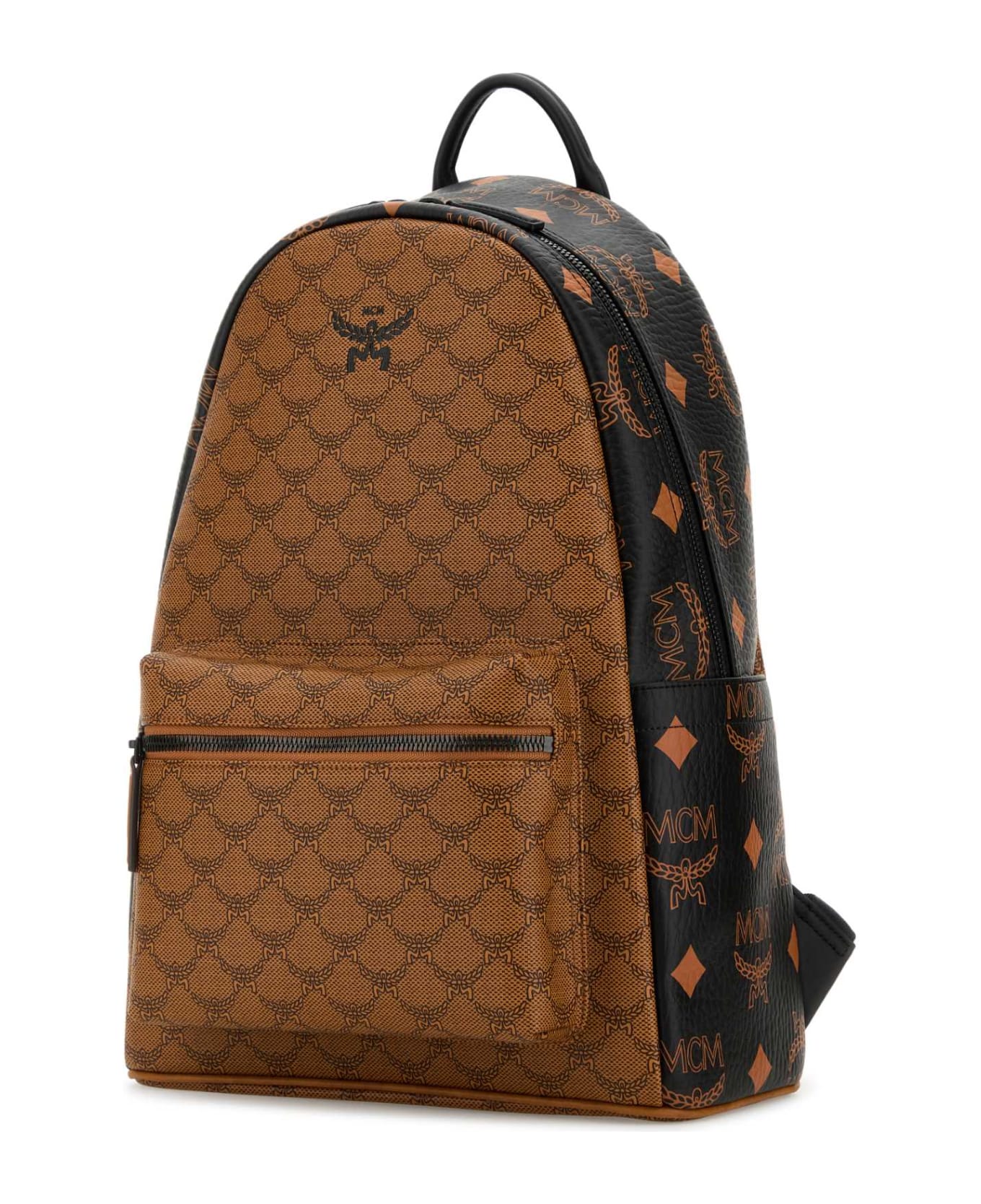 MCM Printed Canvas Medium Stark Backpack - COGNAC