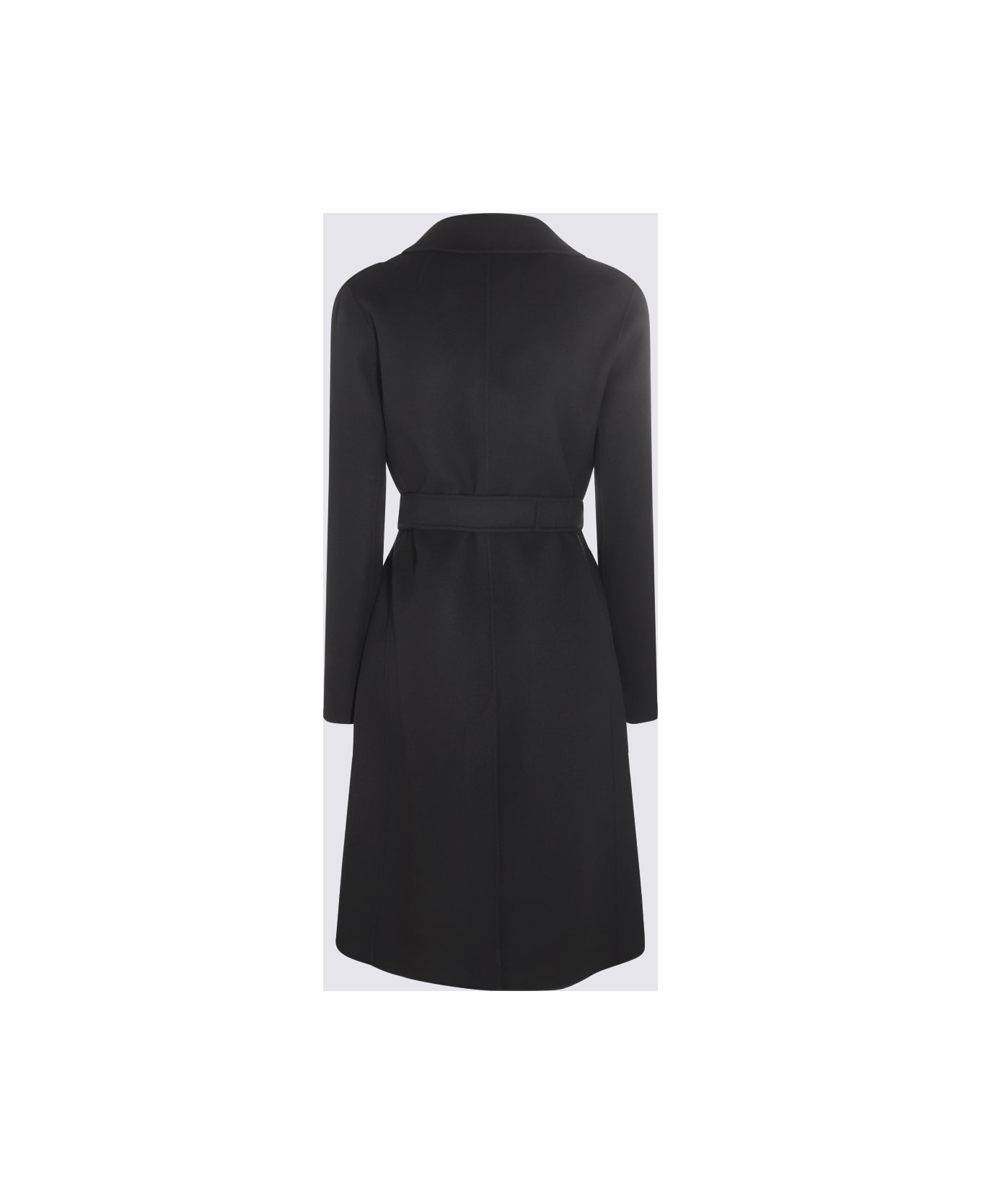 
S Max Mara Black Wool Coat - Black