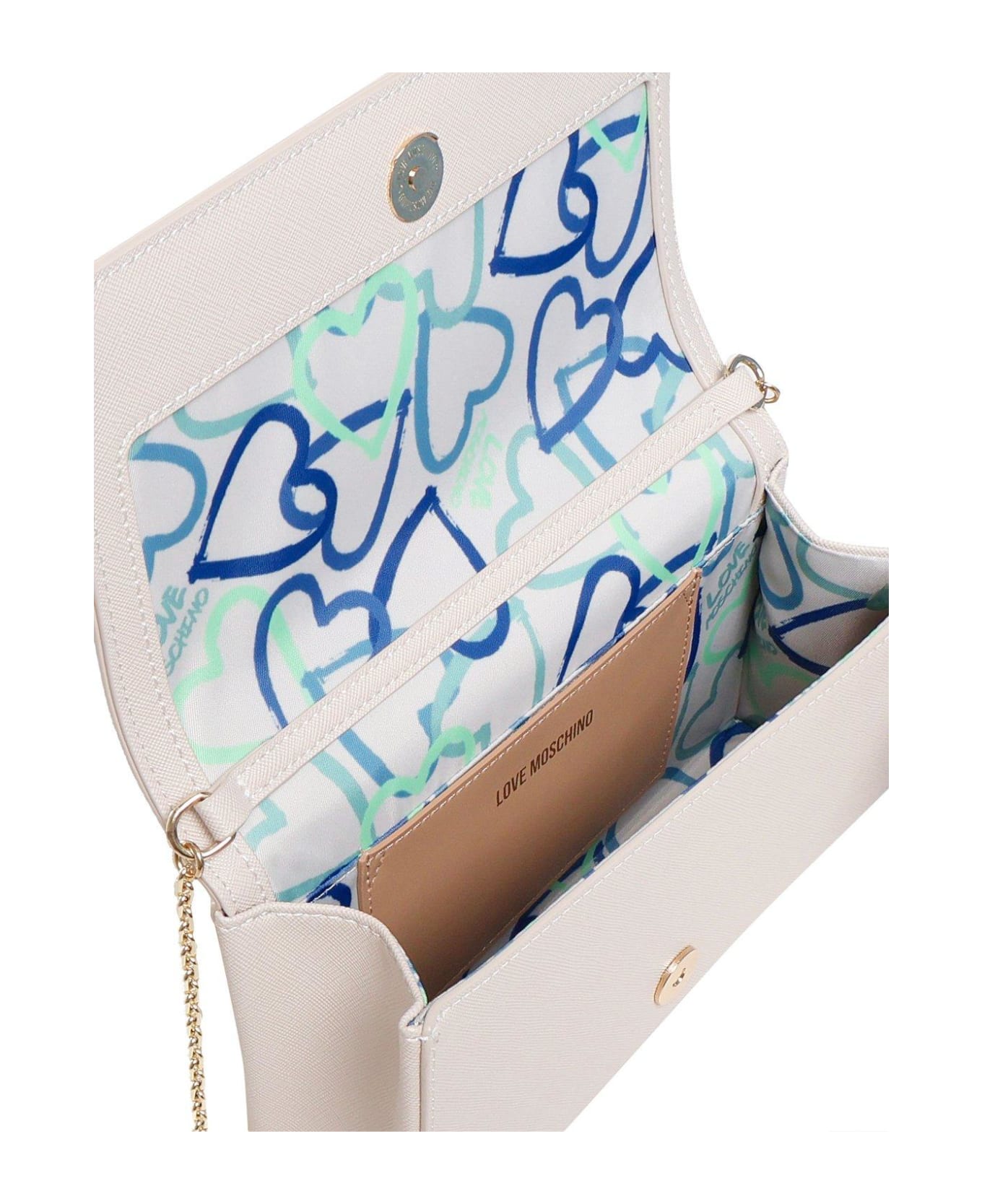 Love Moschino Logo Lettering Chain Linked Crossbody Bag - Fantasy color ショルダーバッグ