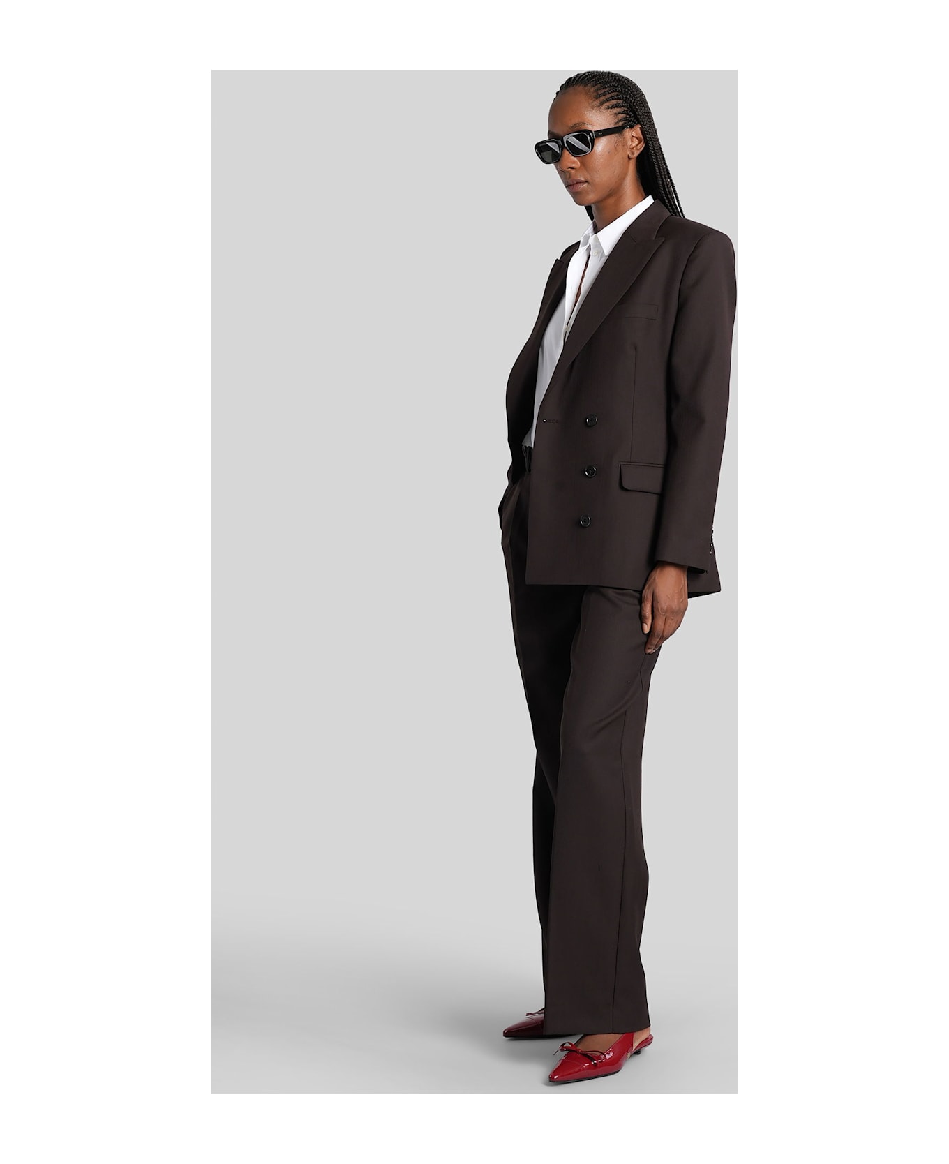 Anine Bing Trent Pants In Brown Leather - brown