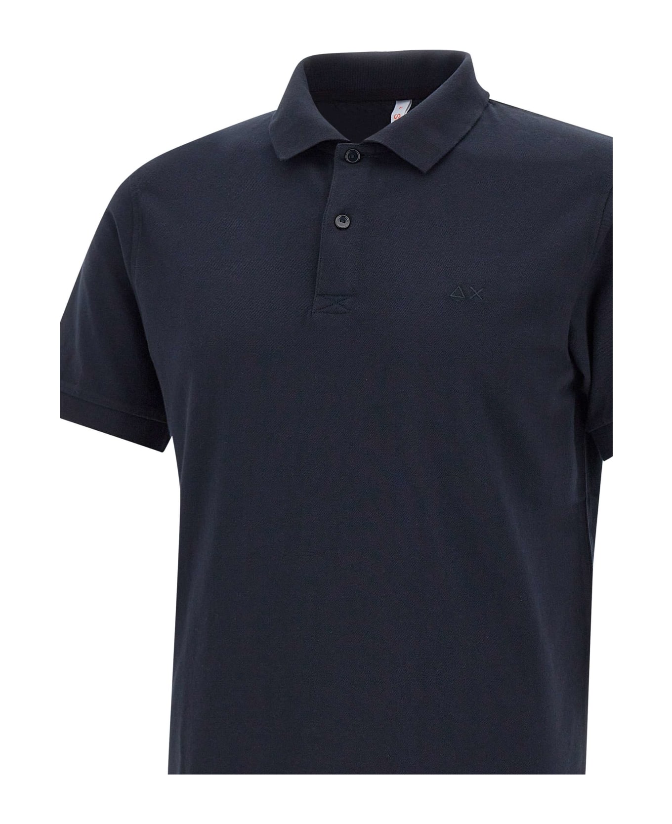 Sun 68 "cold Garment Dye" Cotton Polo Shirt - BLUE ポロシャツ