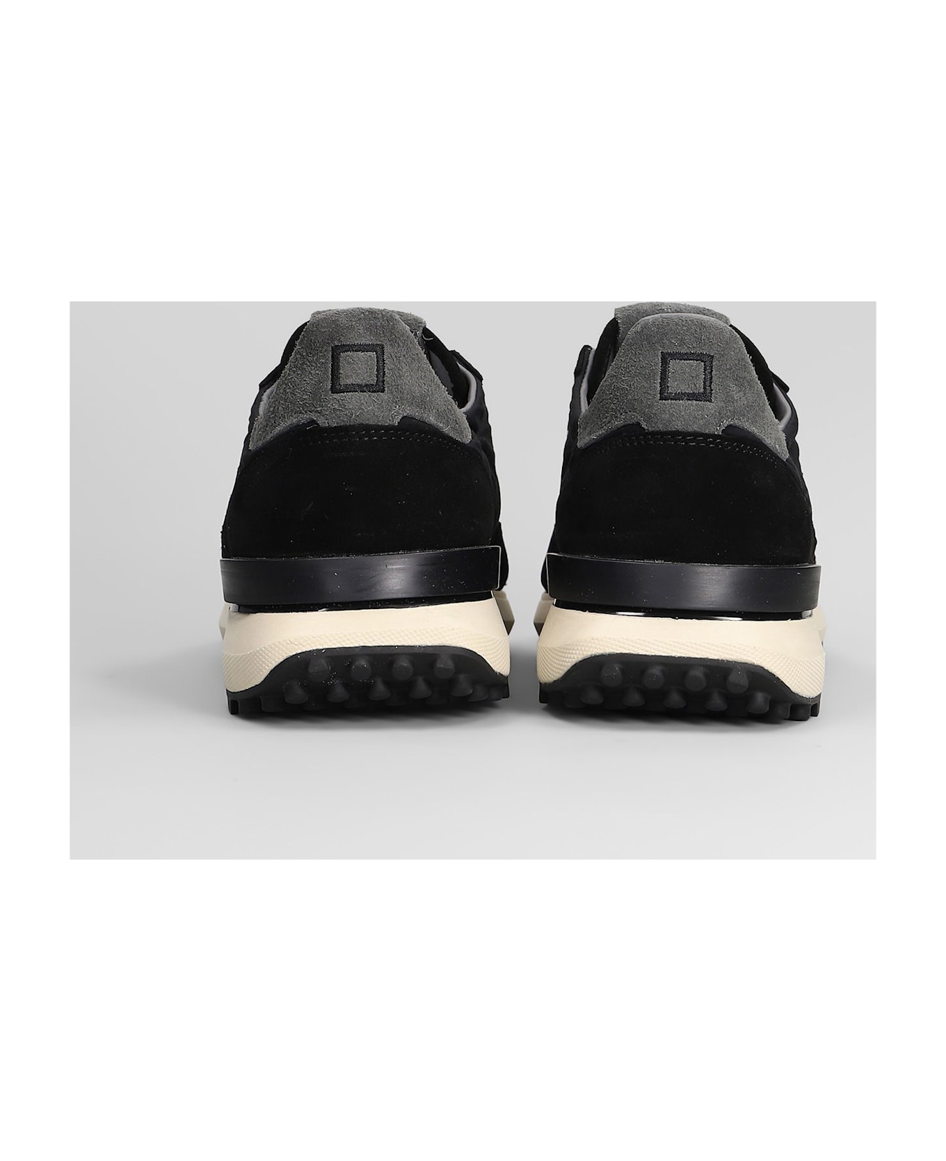 D.A.T.E. Athleta Sneakers In Black Suede And Fabric - black