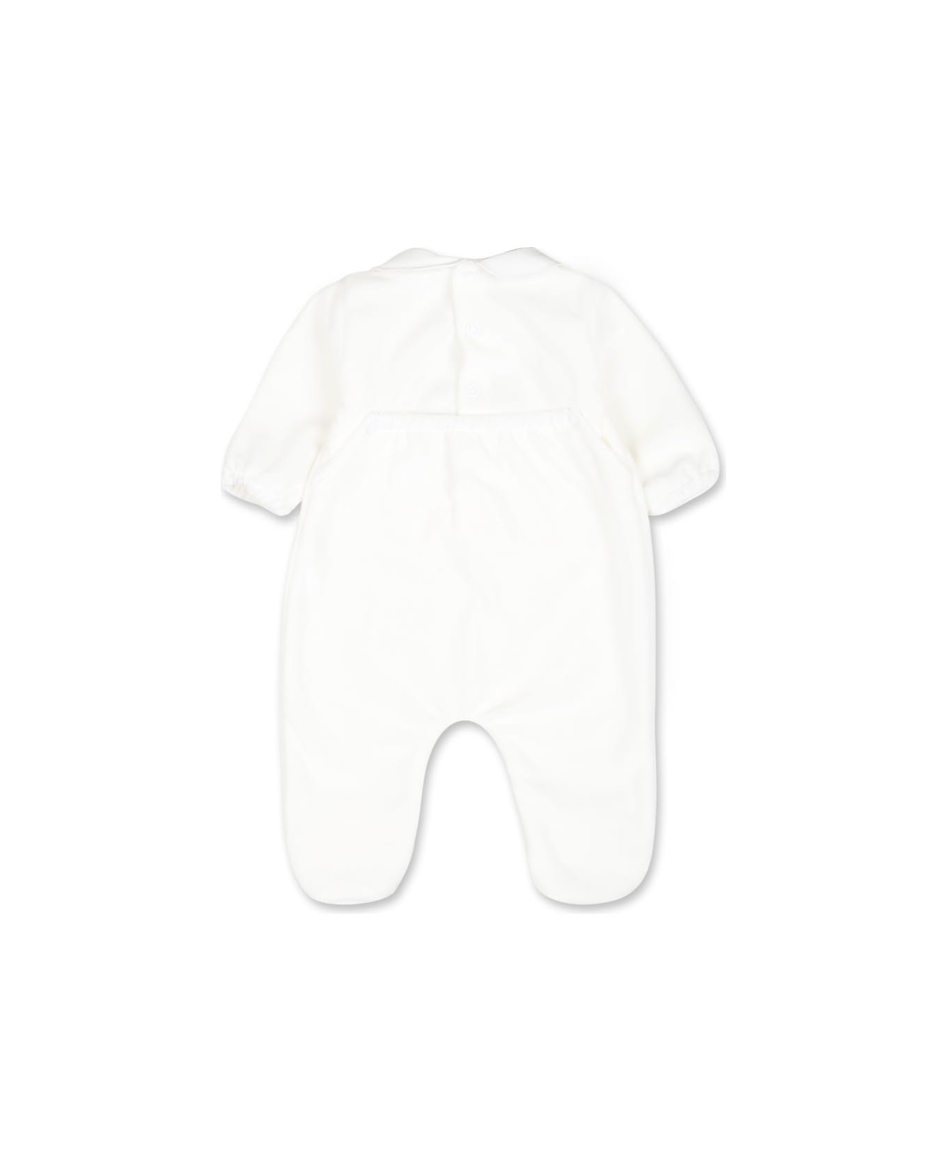 Little Bear White Chenille Babygrow For Baby Boy With Mum Writing - White