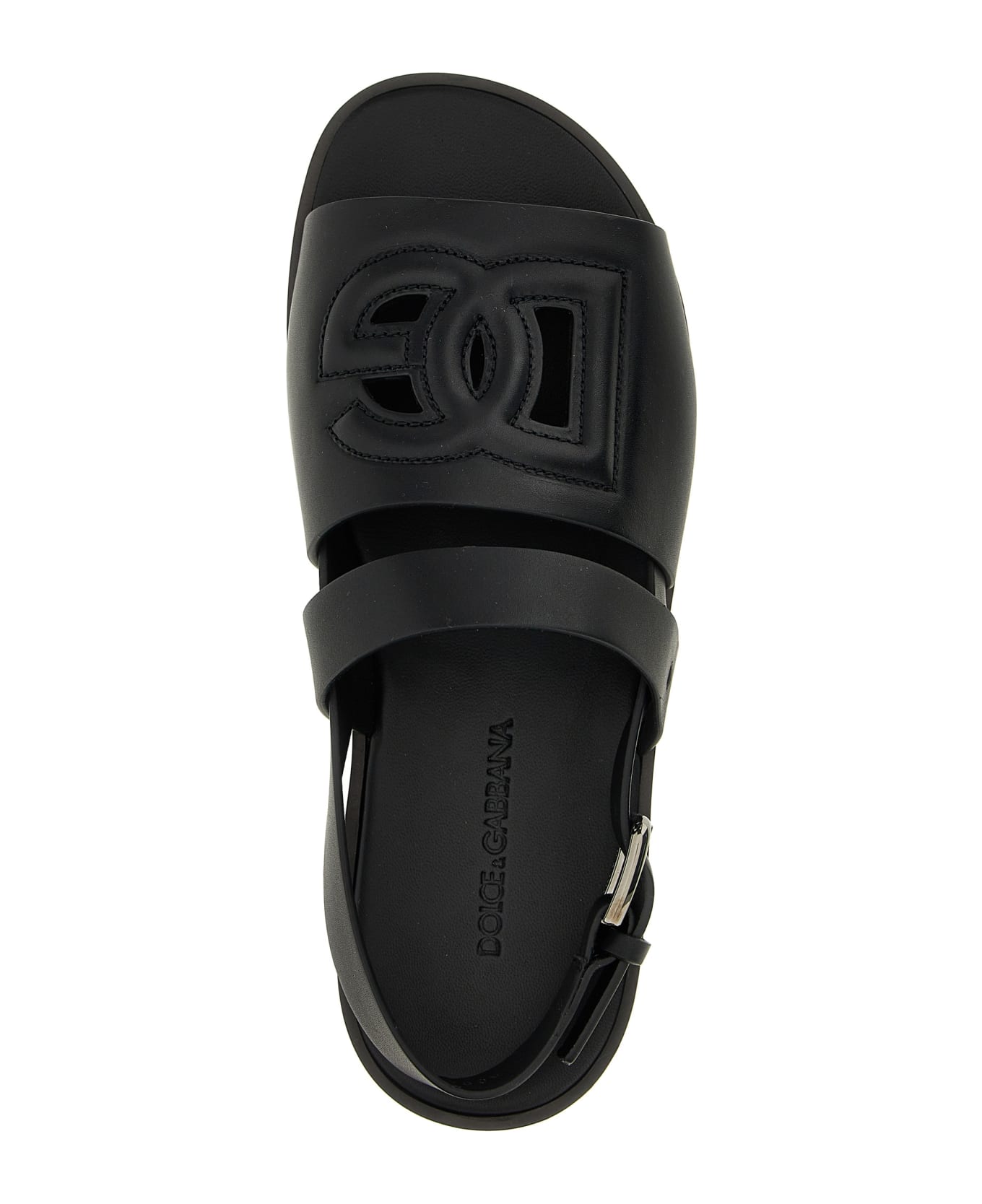 Dolce & Gabbana Logo Leather Sandals - Nero その他各種シューズ