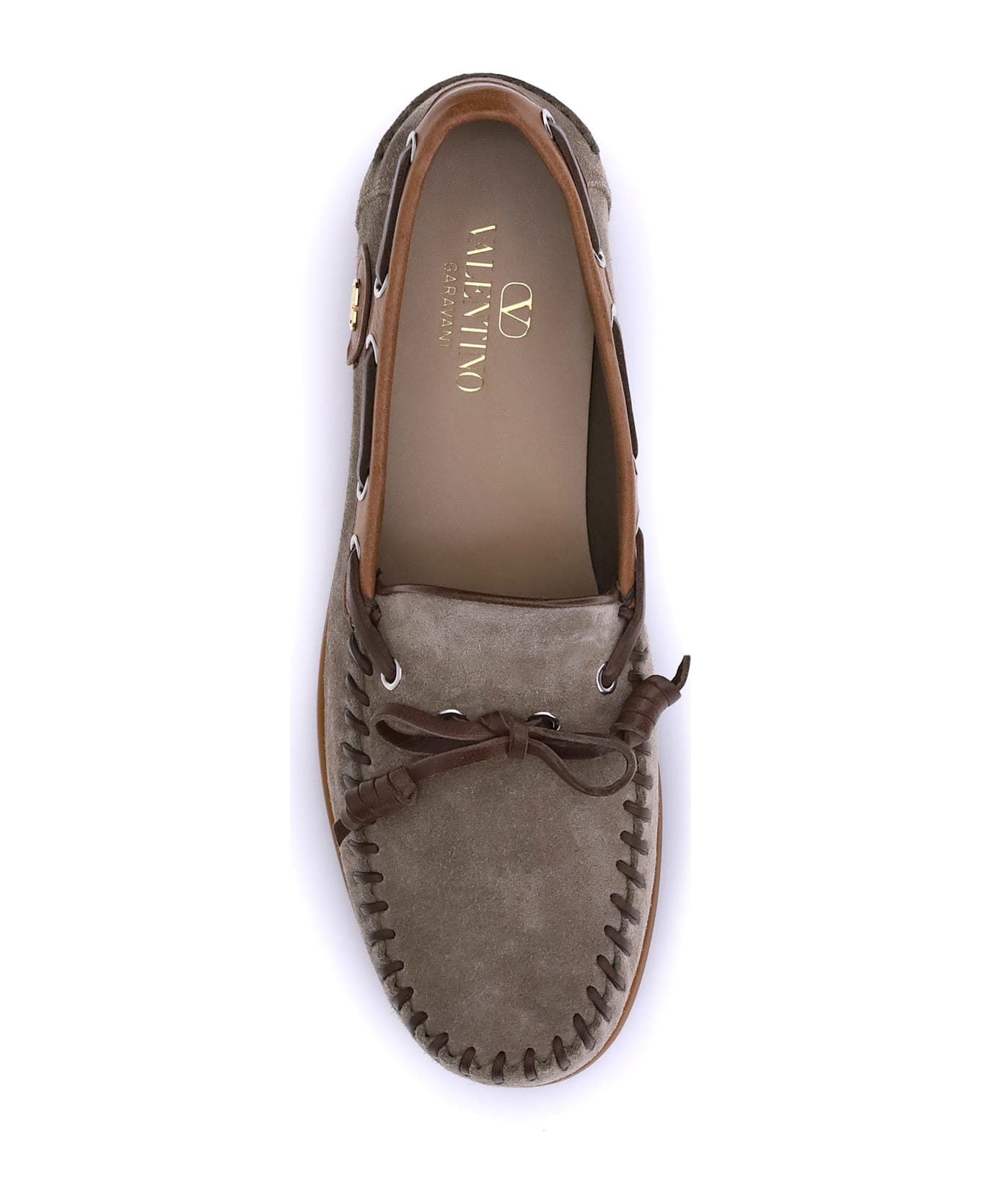 Valentino Garavani Palm Avenue Boat Loafers - BEIGE