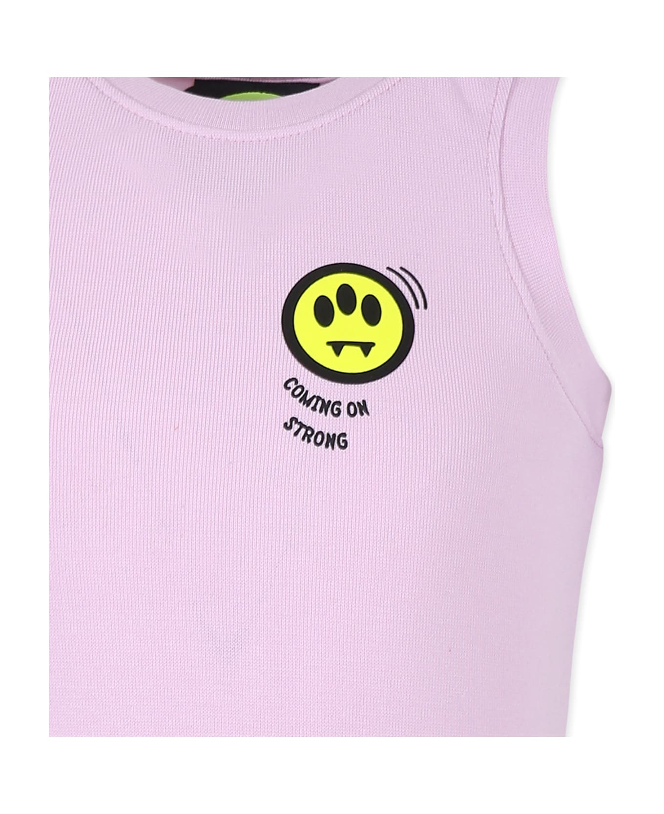 Barrow Pink Tank Top For Girl With Smiley - Pink