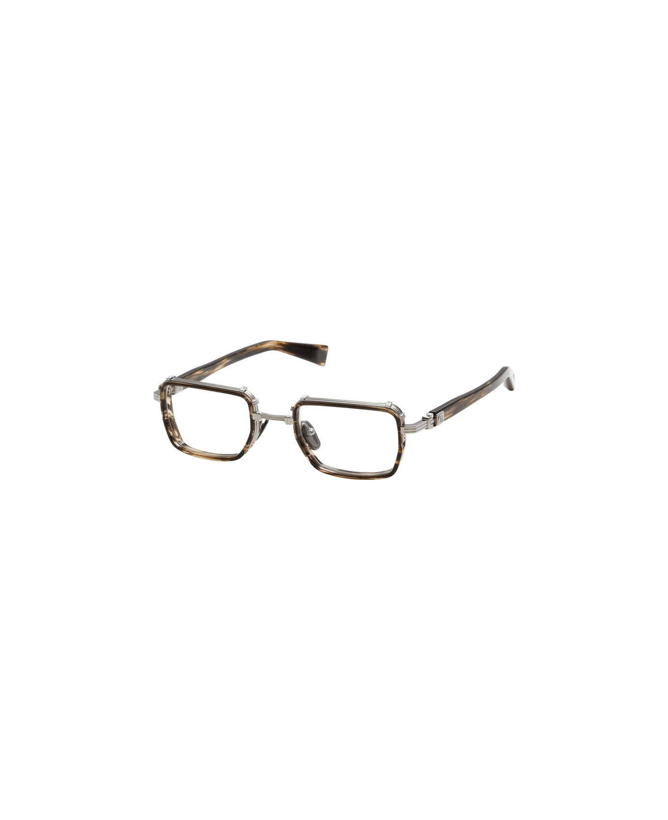 Balmain Saint Jean - Black Palladium Dark Brown Swirl Eyeglasses Glasses - black, tortoise