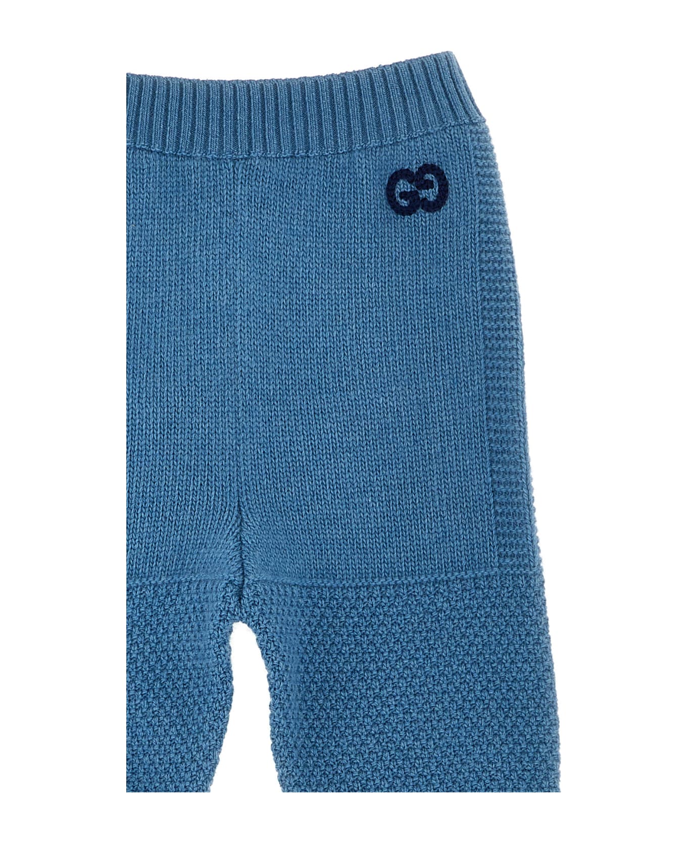 Gucci Logo Embroidery Pants - Blu