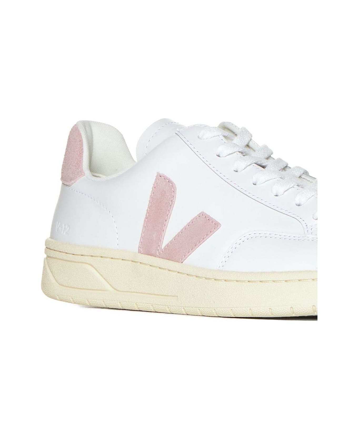 Veja V-12 Lace-up Sneakers - WHITE