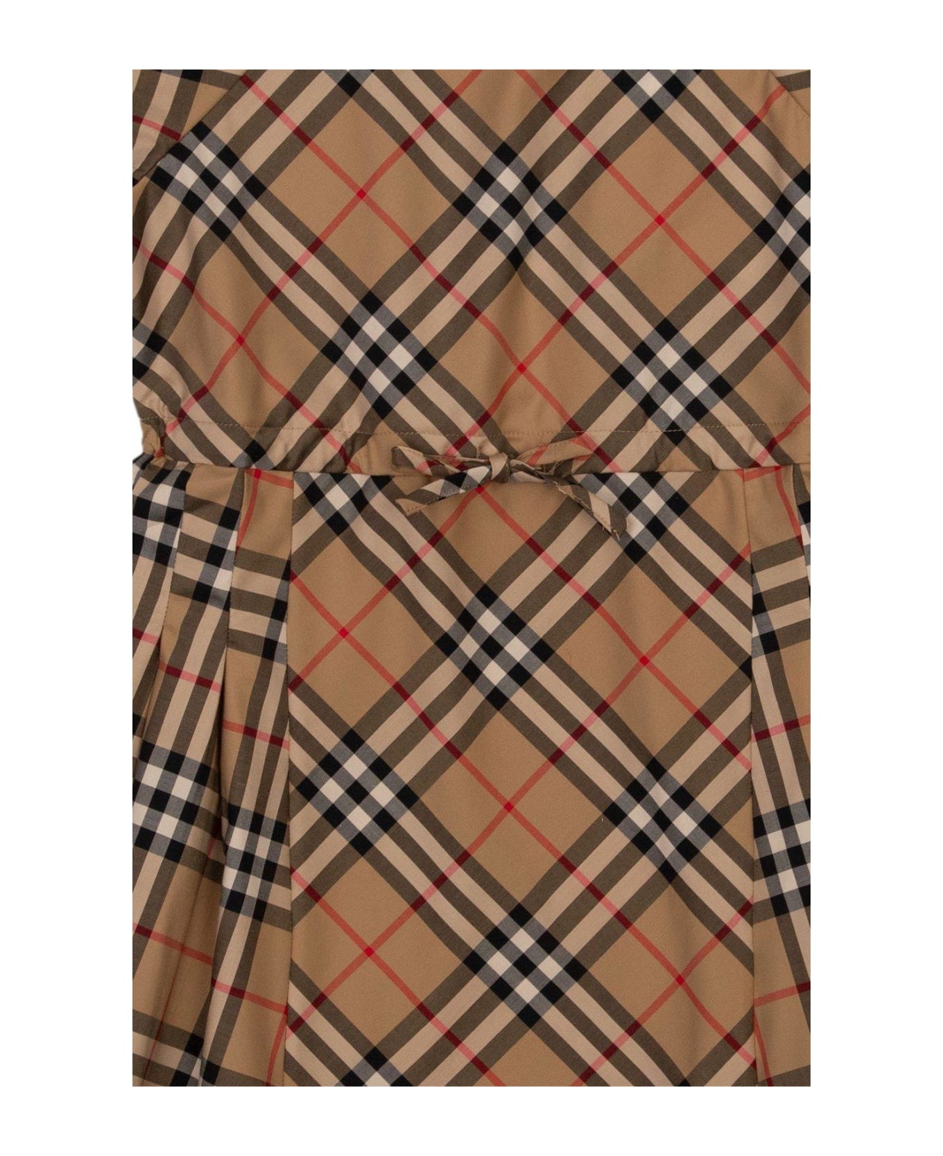 Burberry Checked Short-sleeved Dress - Archive Beige Ip Check ワンピース＆ドレス