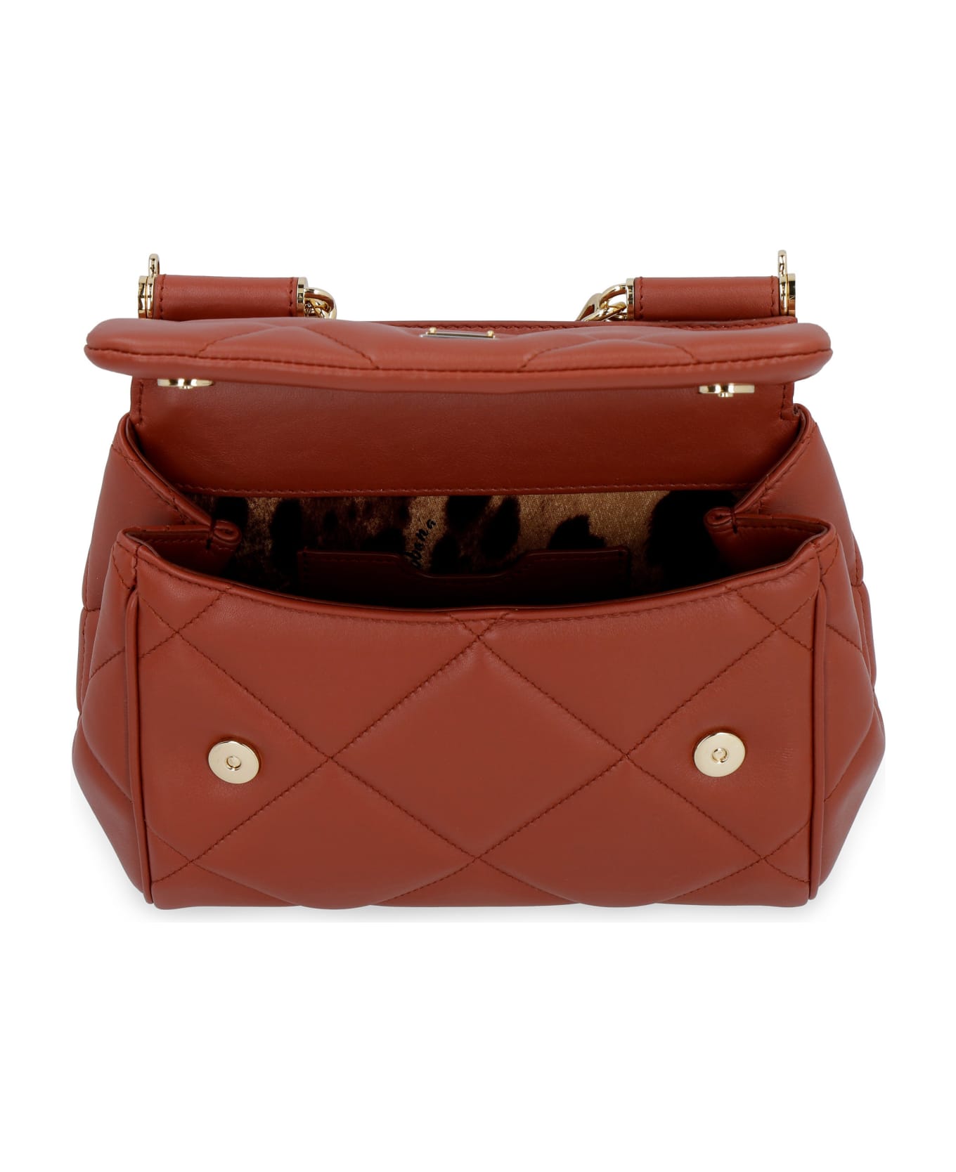 Dolce 
Gabbana Sicily Quilted Leather Handbag - brown