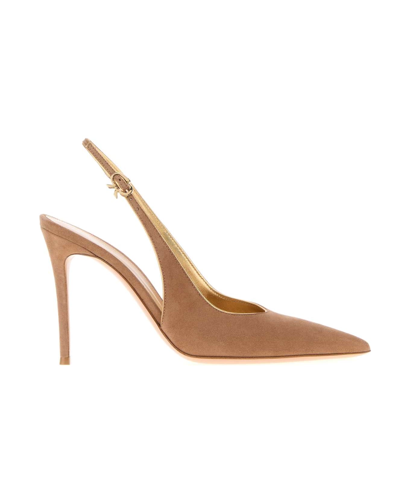 Gianvito Rossi Camel Suede Yves Pumps - PRALINEMEKONG