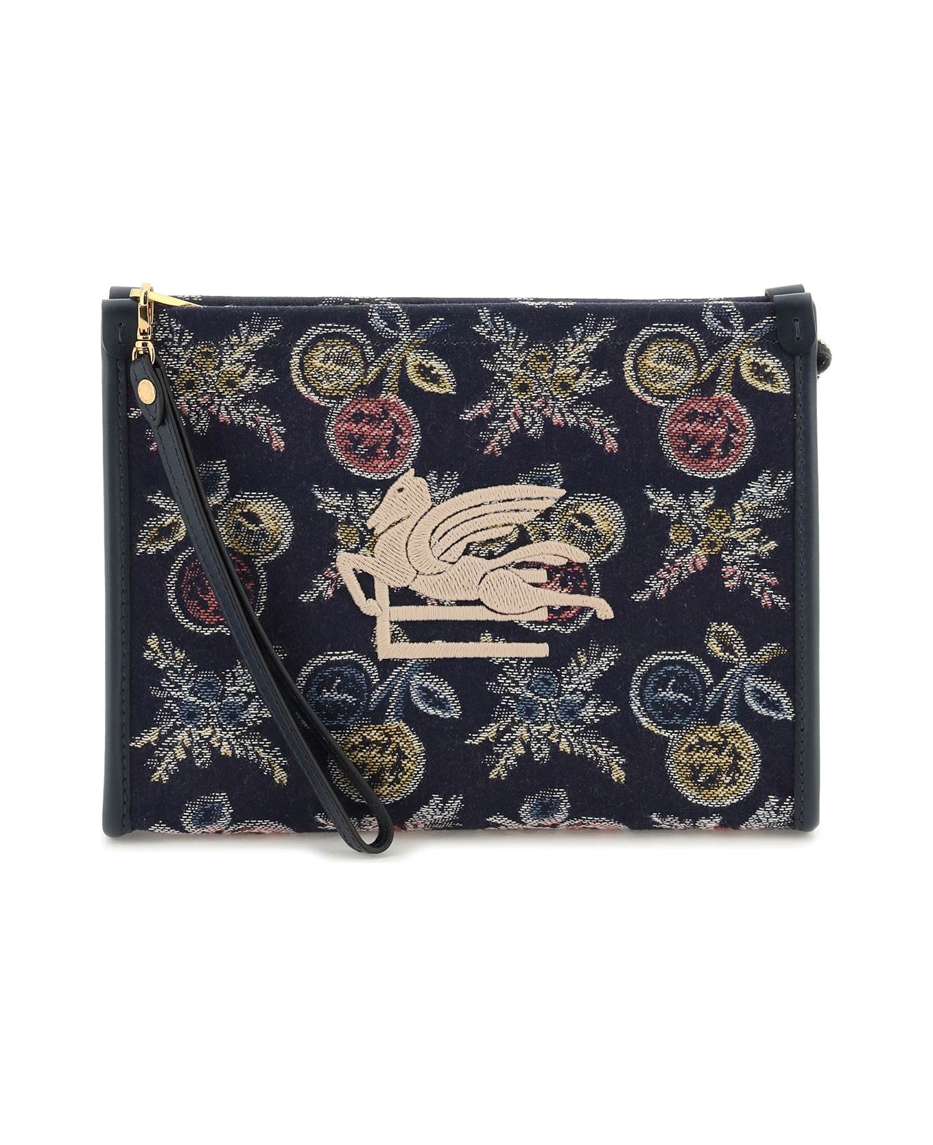 Etro Jacquard Apples Pouch - BLUE (Blue) クラッチバッグ