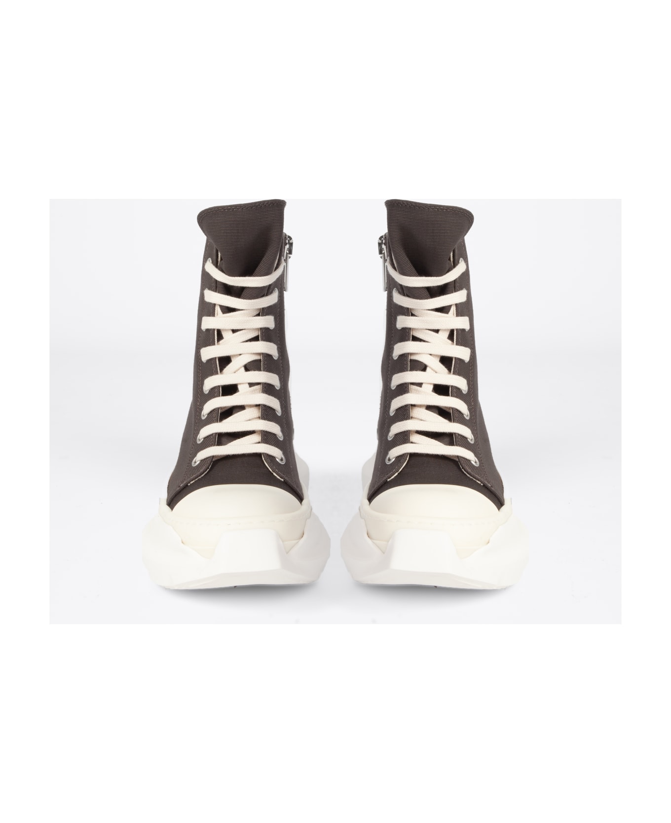 DRKSHDW Abstract Sneak Dark Dust/milk/milk Charcoal grey cotton lace-up high sneaker with chunky sole - Abstract Hi Sneaks - Antracite/Latte