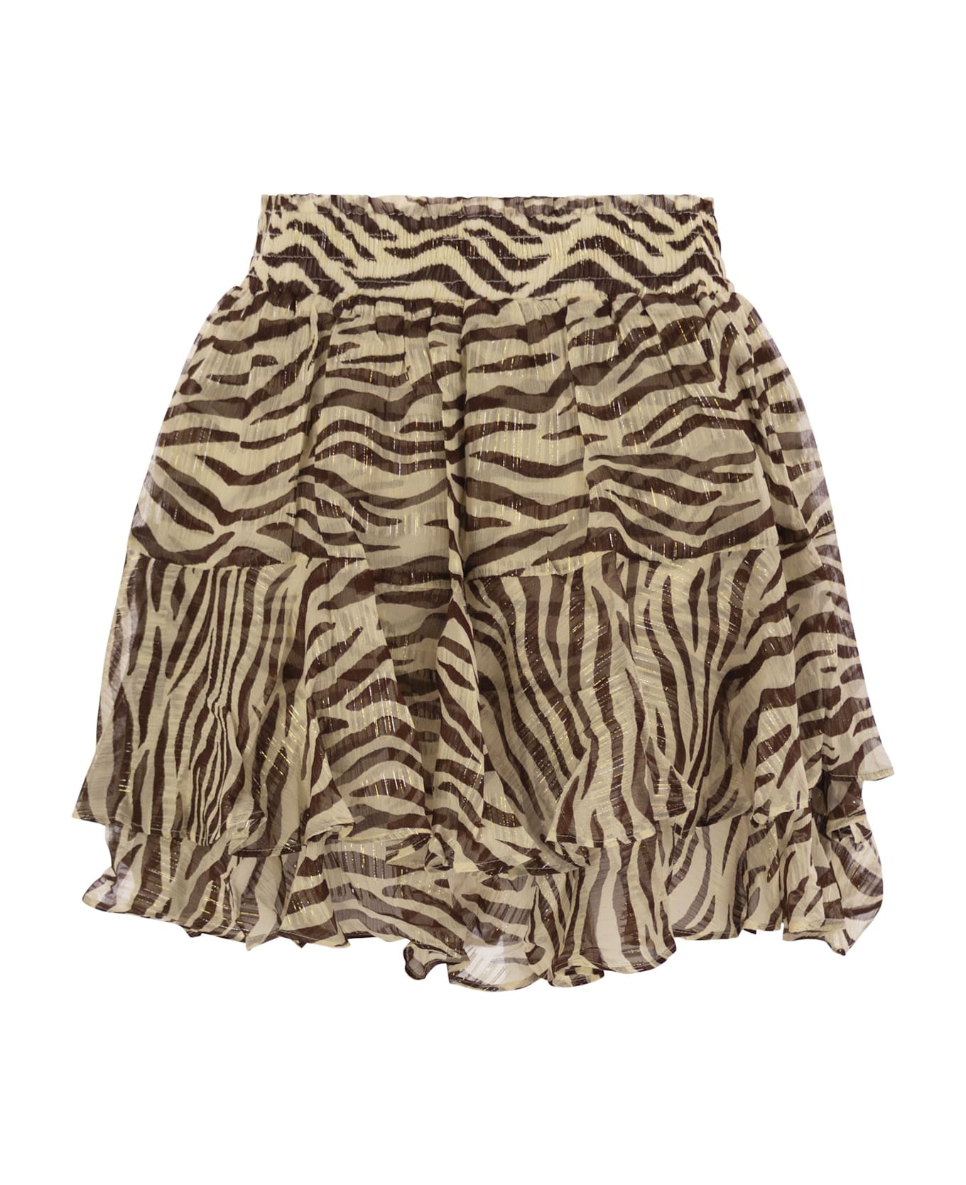 MC2 Saint Barth Eivissa - Miniskirt With Ruffles - Beige/brown