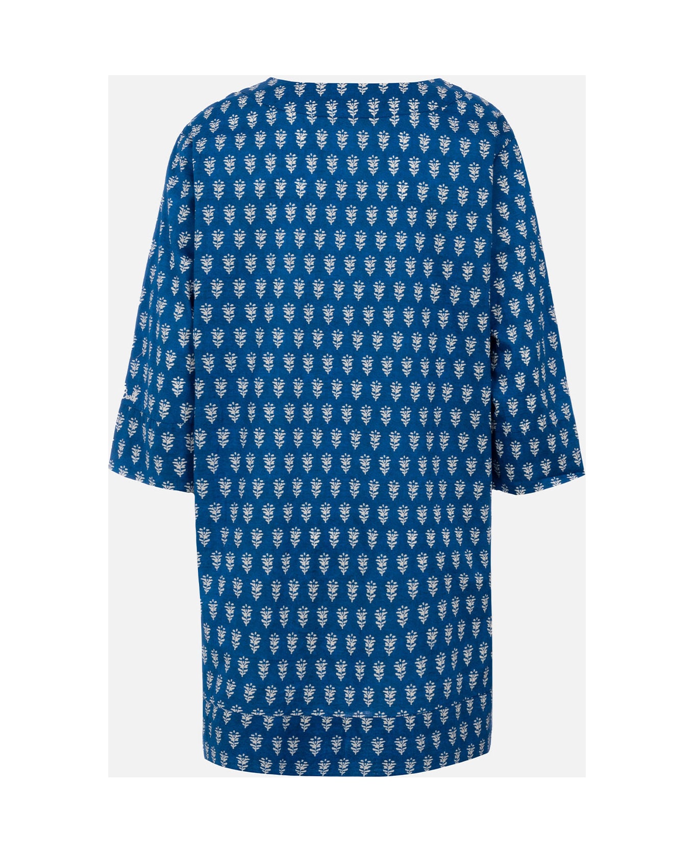 MC2 Saint Barth Woman Cotton Tunic Dress Macha - BLUE