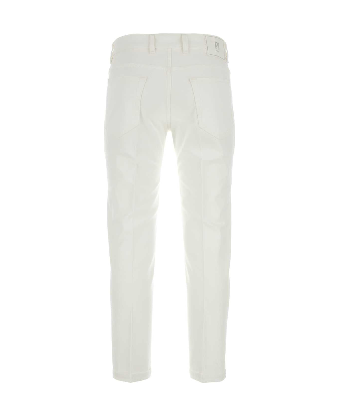 PT01 White Stretch Denim Indie Jeans - BIANCO