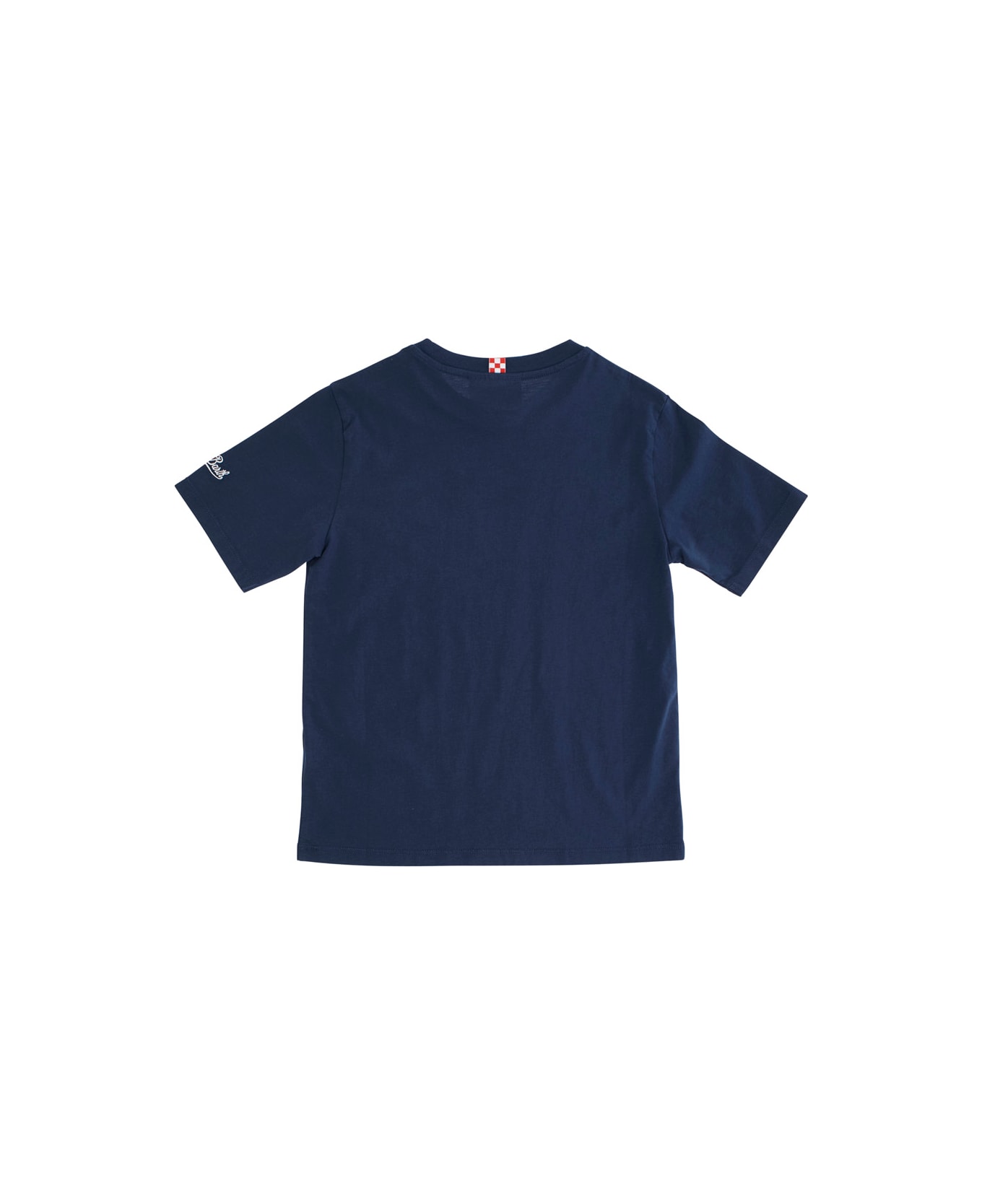 MC2 Saint Barth Blue T-shirt With Round Neck And Detail On The Front In Cotton Boy - Blu