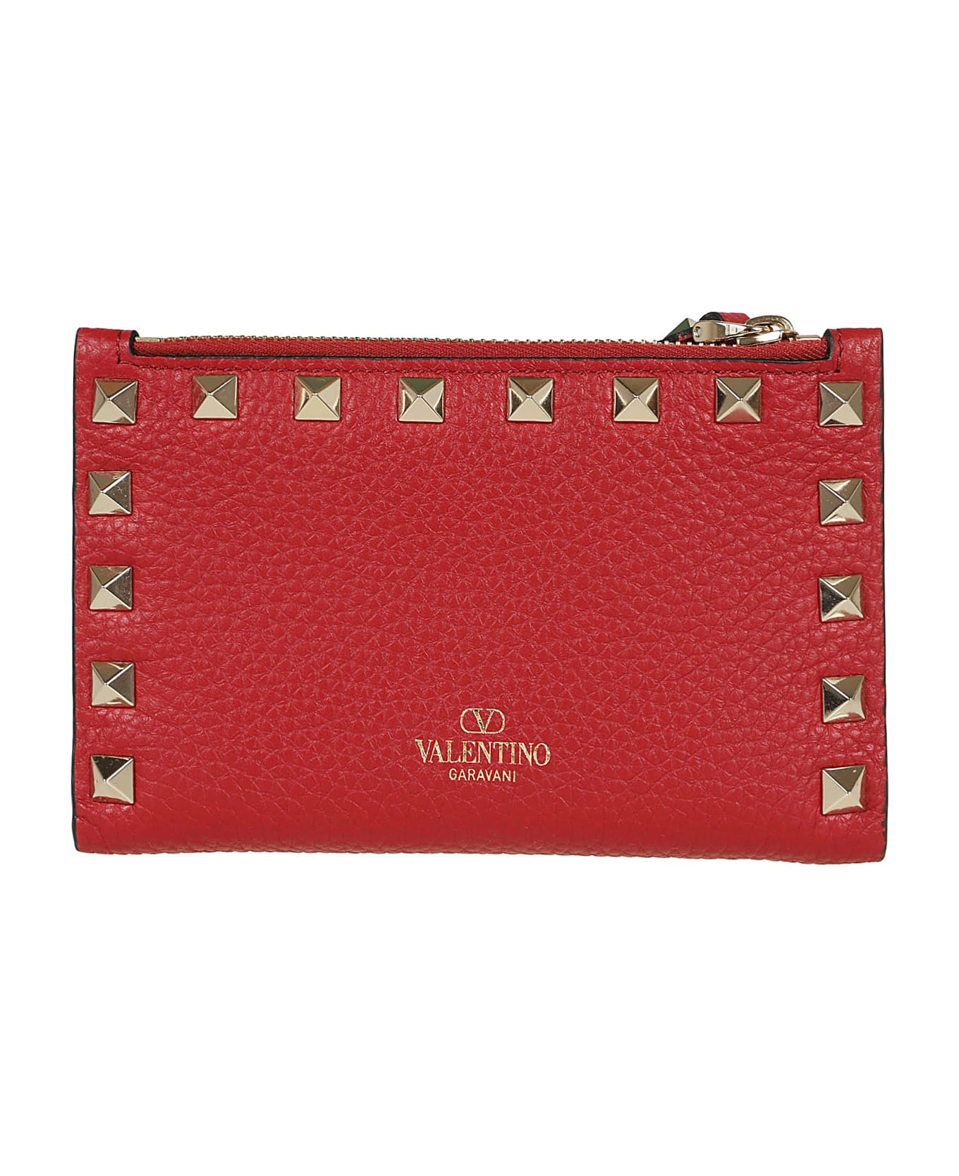 Valentino Garavani Coin Purse/card Case Rockstud - Ro Rosso V