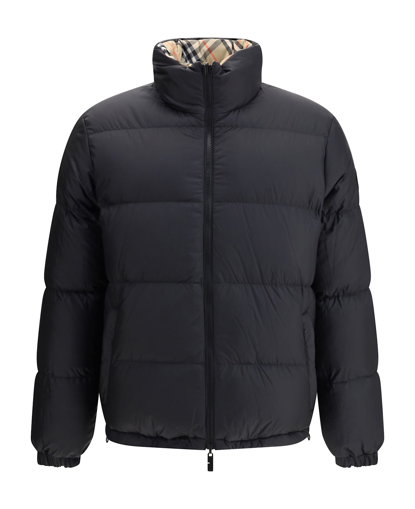 Burberry Check Down Jacket - NEUTRALS