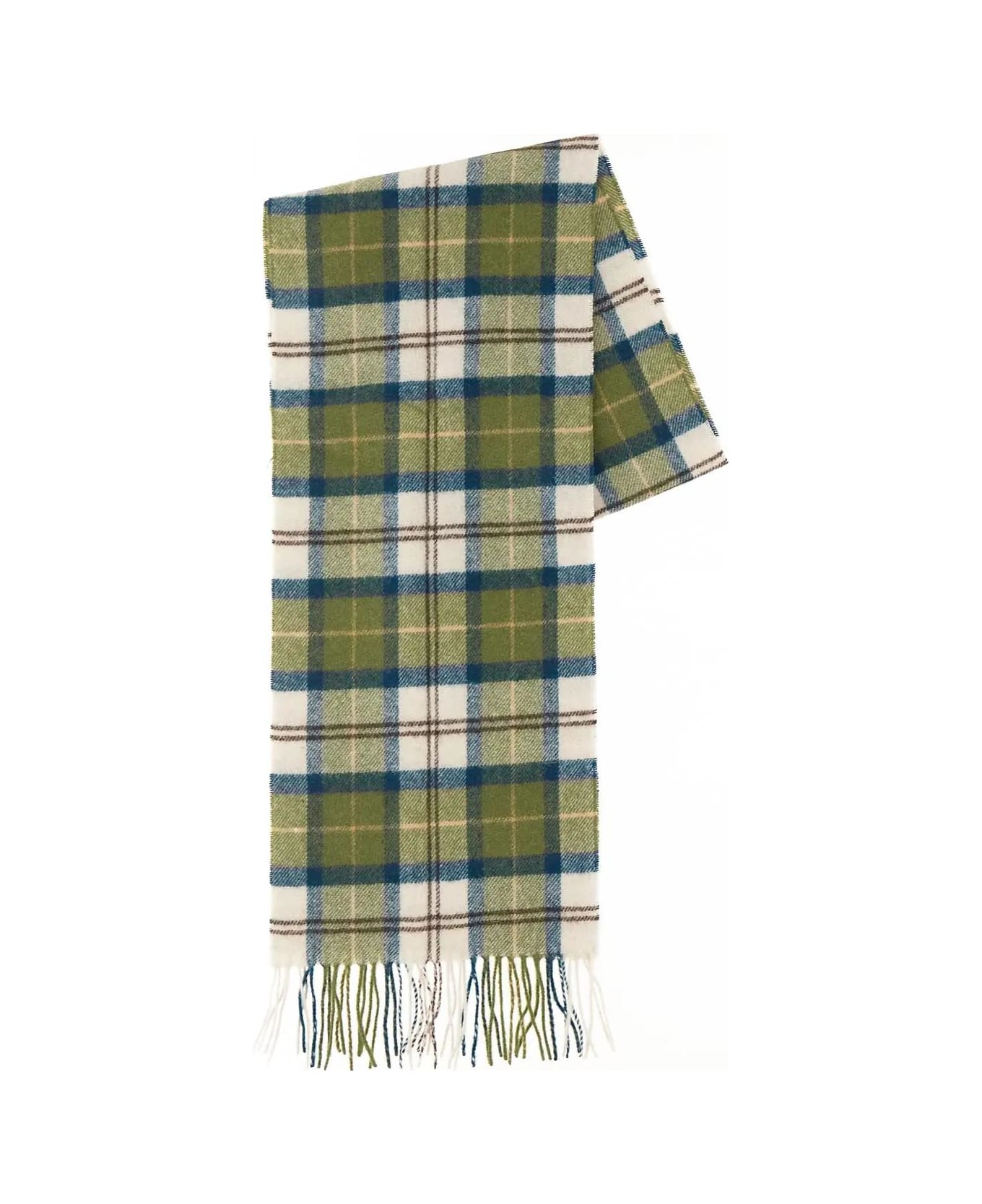 Barbour Tartan Wool Scarf - Green