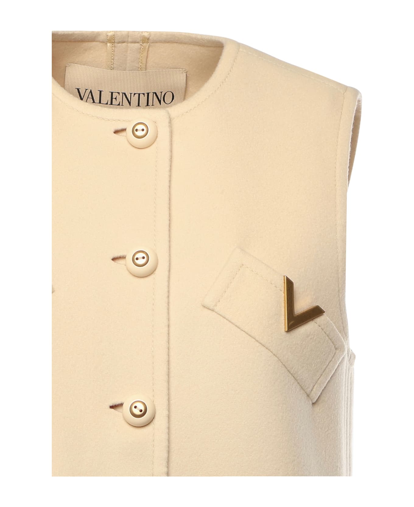 Valentino Garavani Compact Drape Vest - Beige