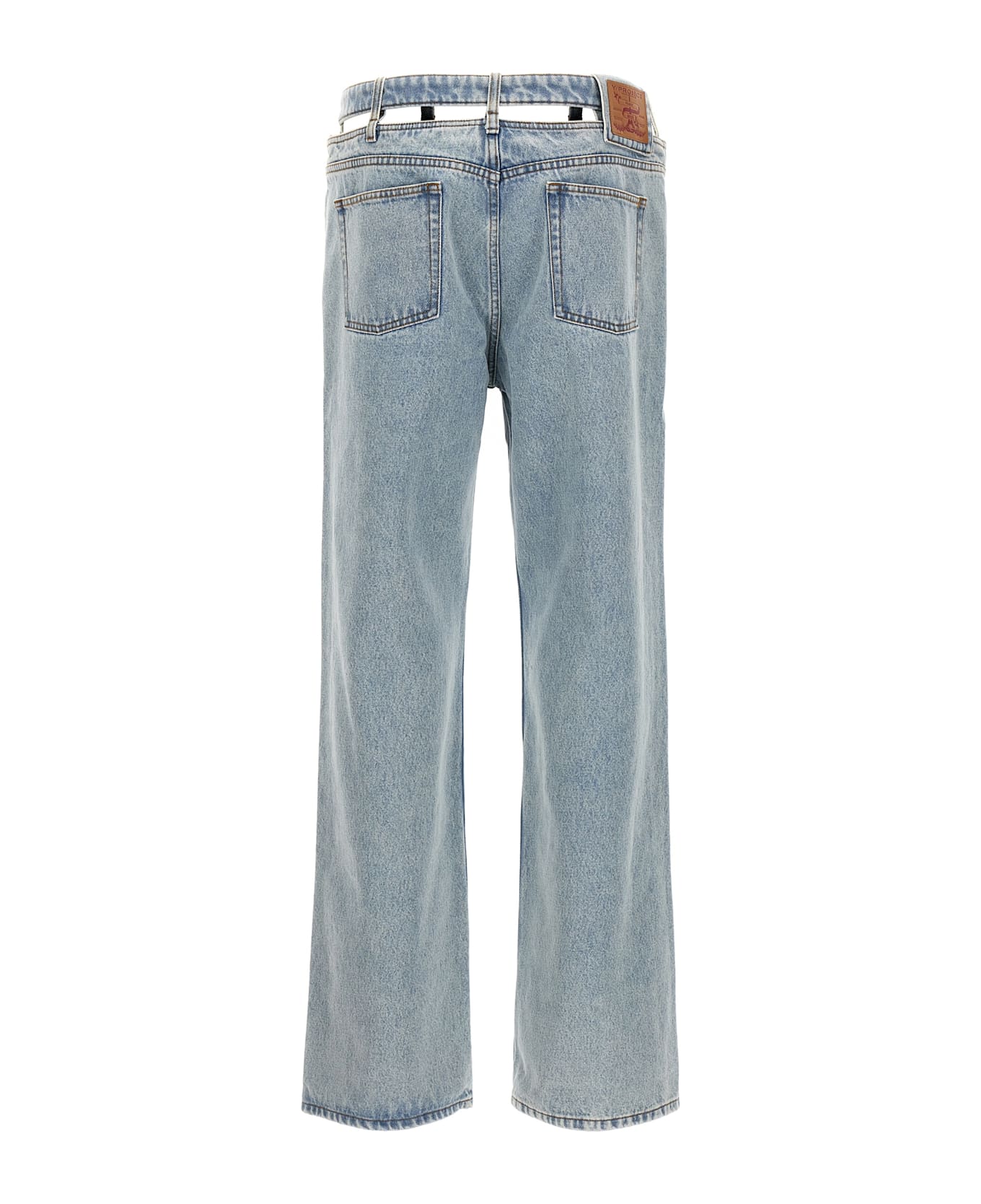 Y/Project 'evergreen Y Belt' Jeans - Light Blue
