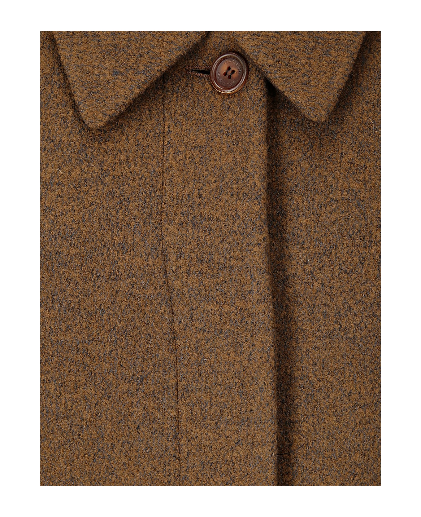 Low Classic Fluffy Wool Single Mac Coat - BROWN