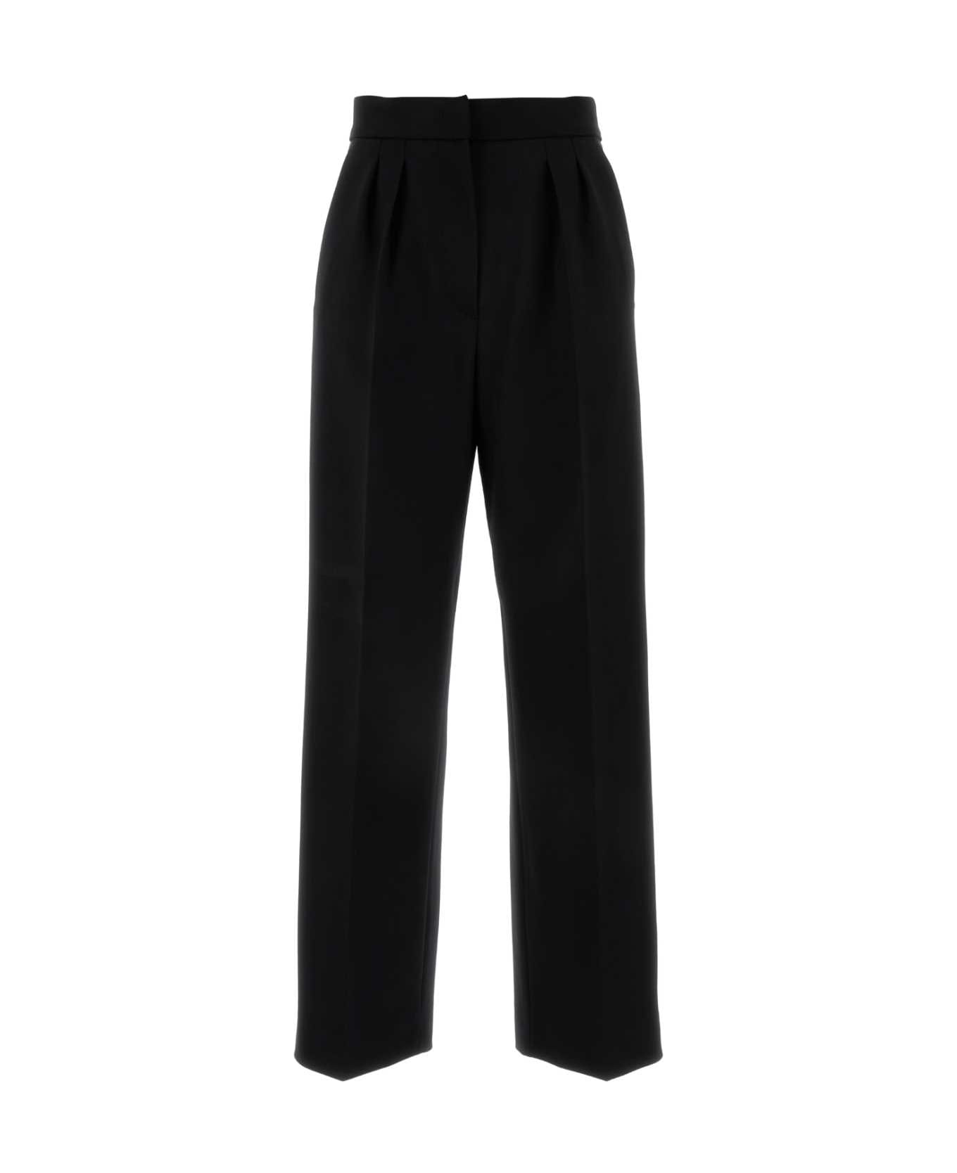 Max Mara Black Stretch Wool Verbano Pant - NERO