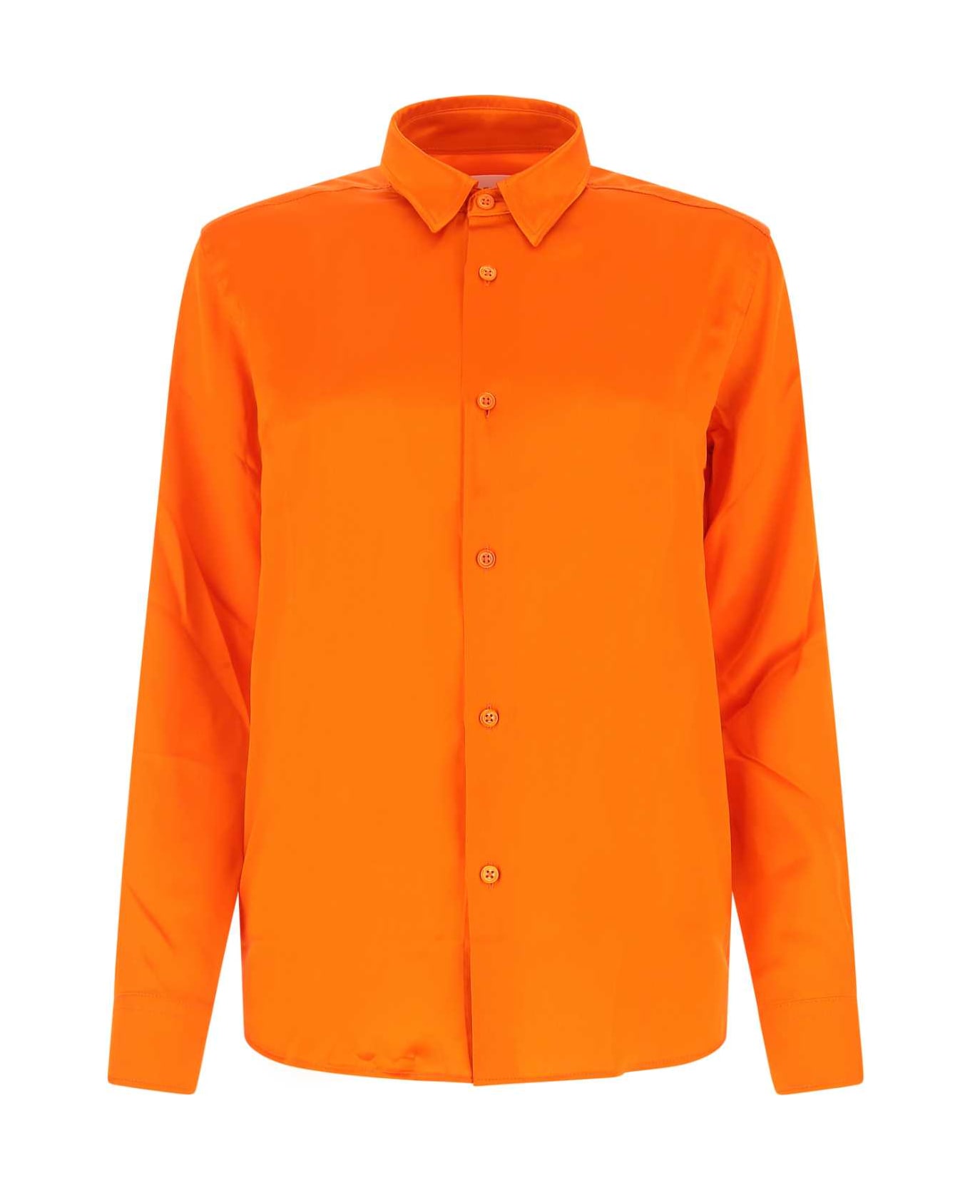 Ami Alexandre Mattiussi Orange Satin Shirt - 800