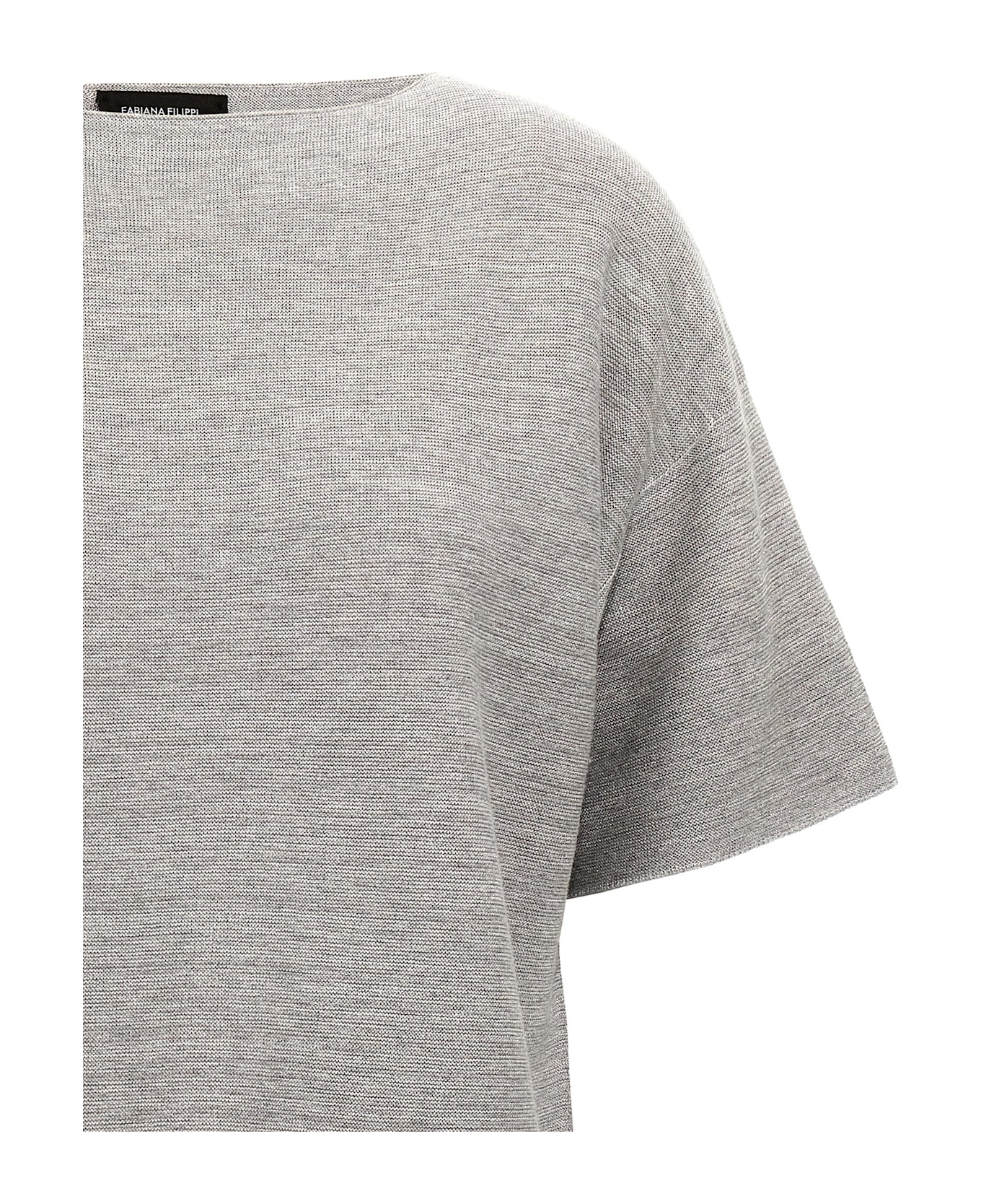 Fabiana Filippi Shiny Cotton Sweater - Gray