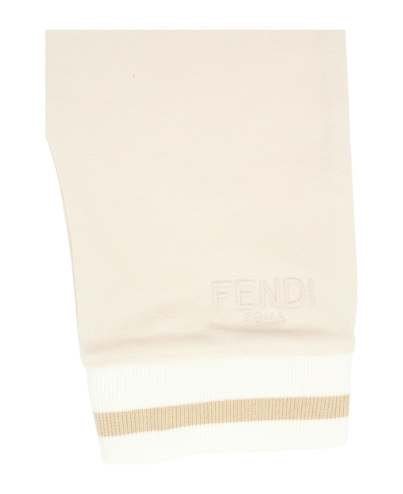 Fendi Beige Trousers For Babykids With Logo - Beige