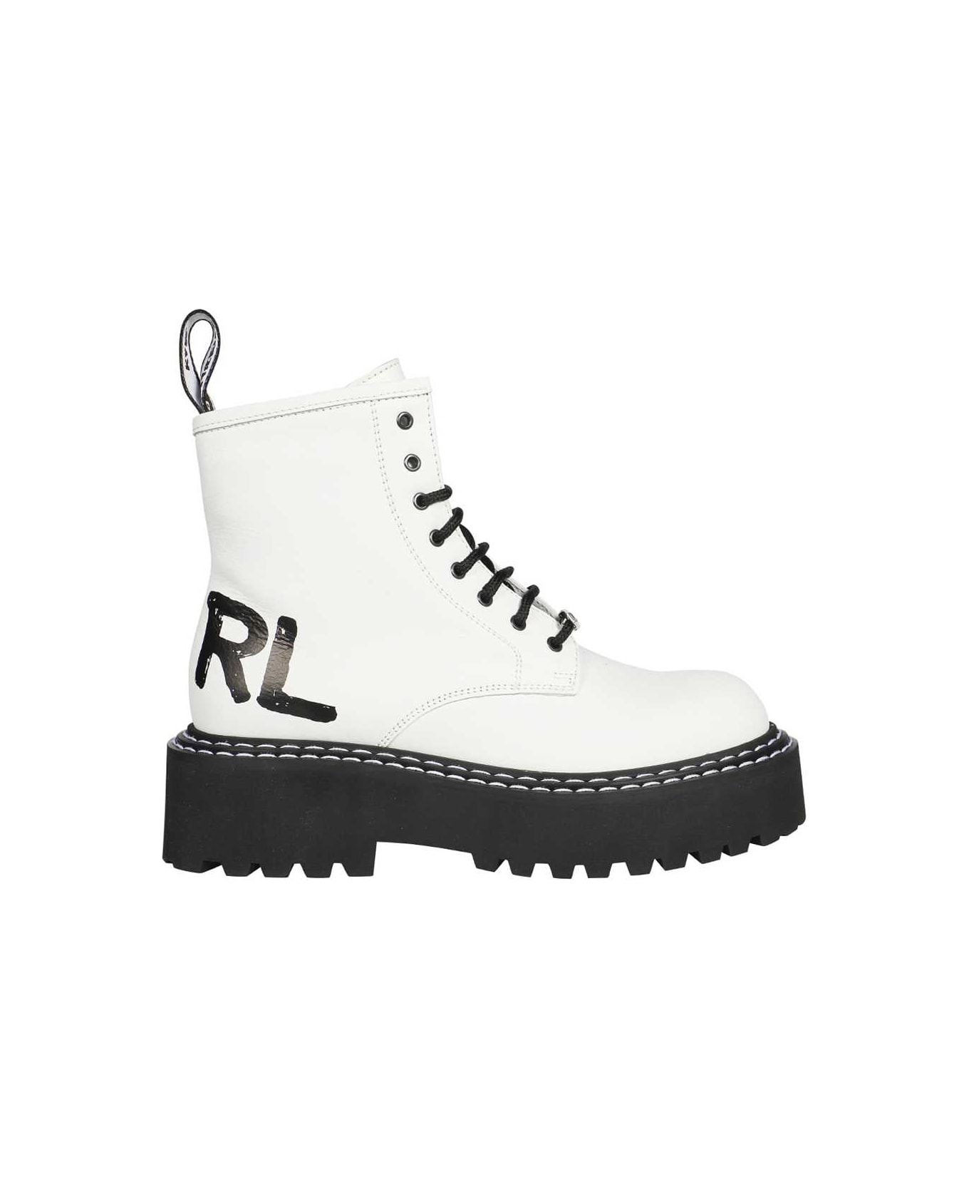 Karl Lagerfeld Lace-up Ankle Boots - White ブーツ