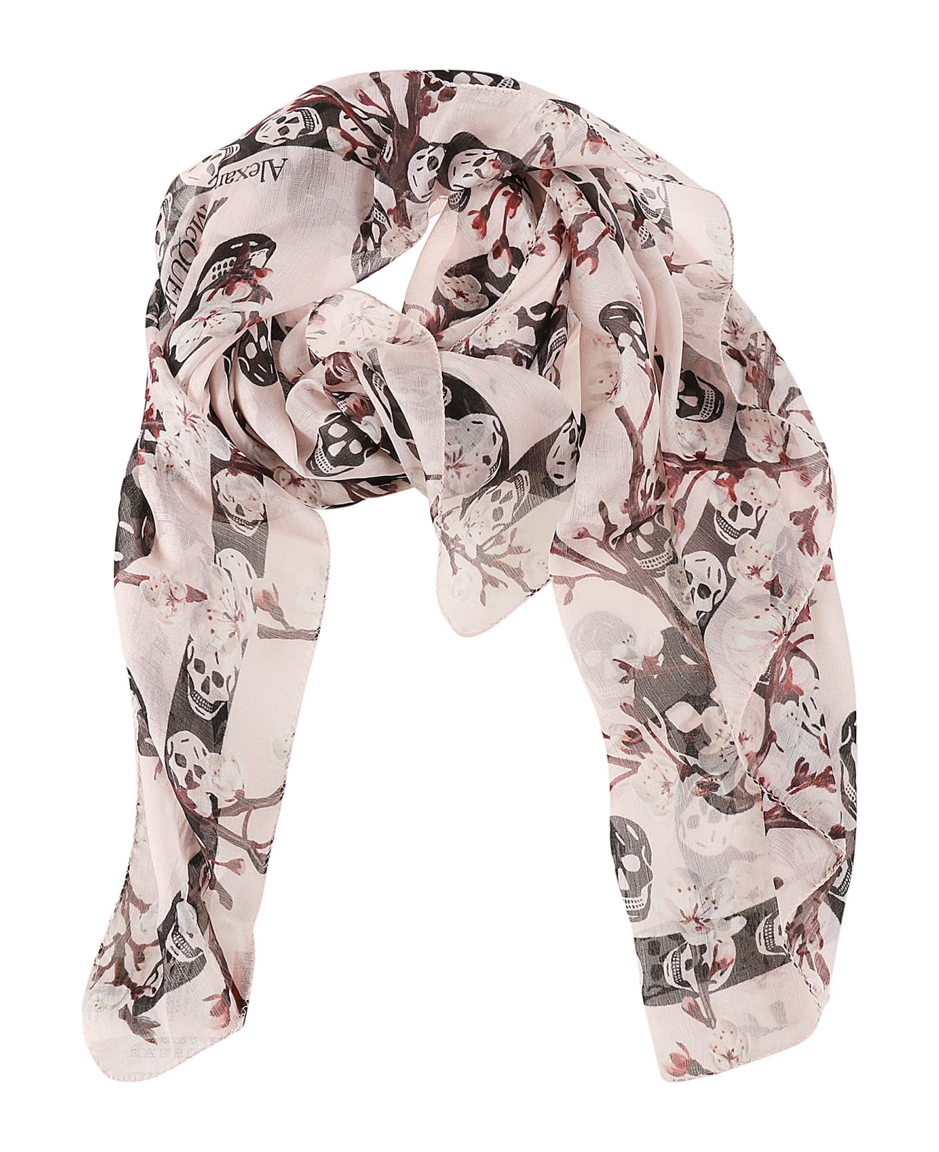 Alexander McQueen Classic Blossom Scarf - Pink/Black