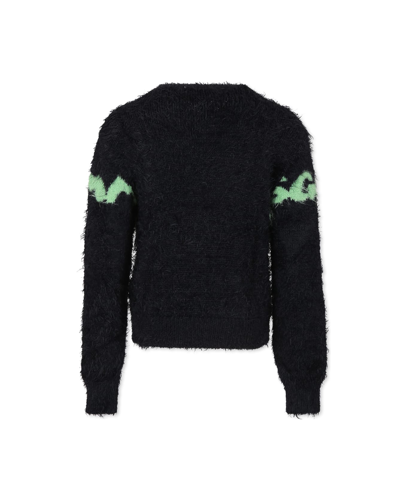 MSGM Black Sweater For Girl With Logo - Black
