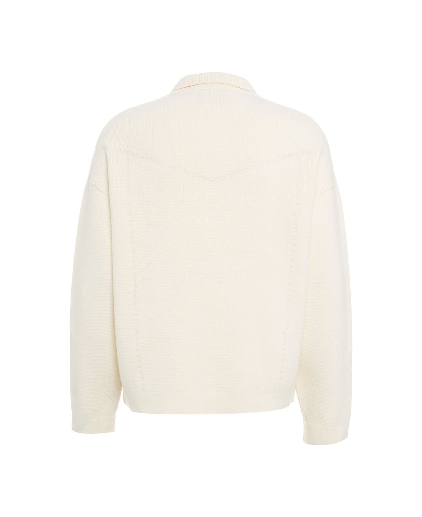 Roberto Collina Long-sleeved Button-up Cardigan - White