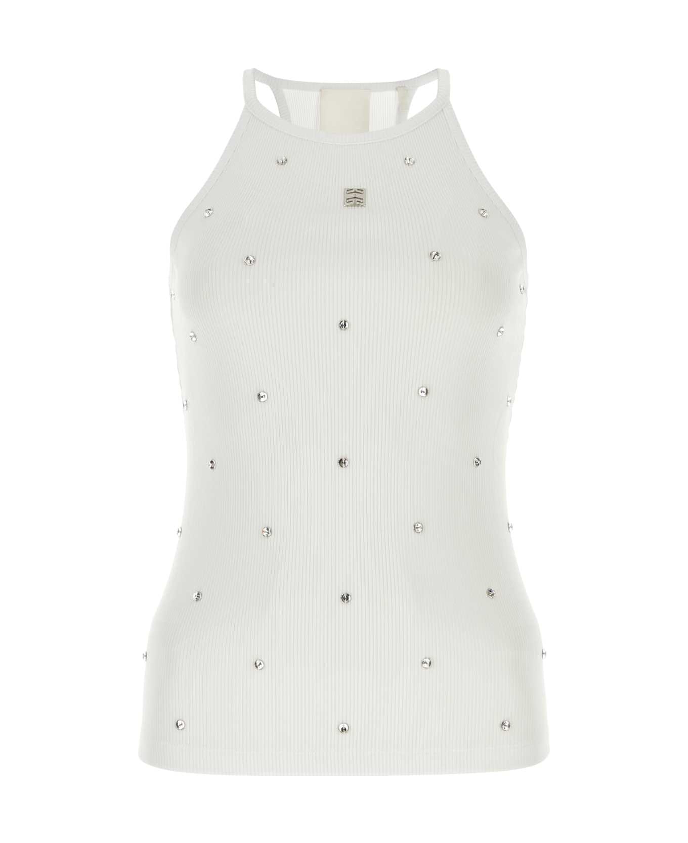 Givenchy White Stretch Viscose Blend Tank Top - White