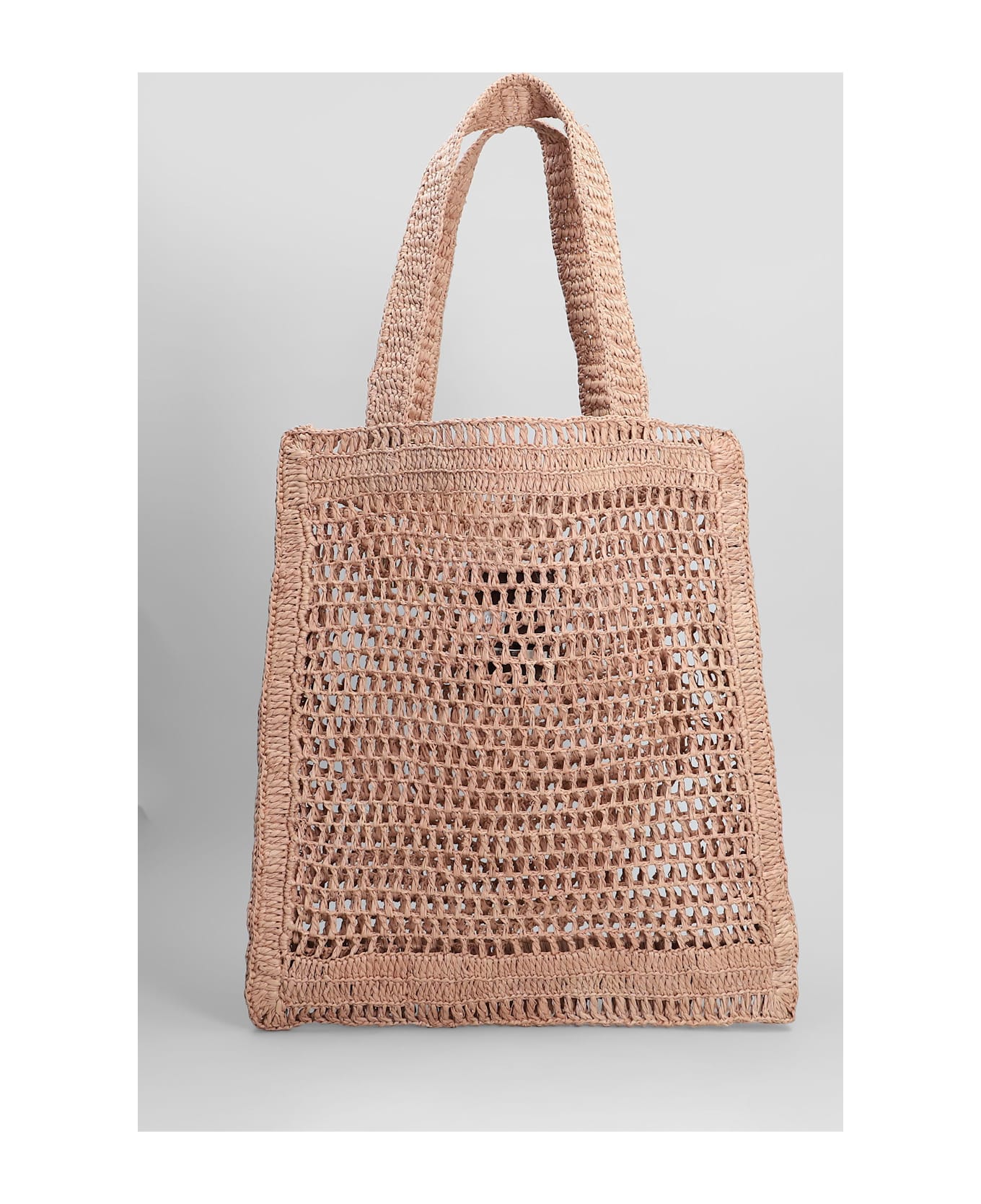Chloé Summer Banana Tote In Powder Raffia - powder