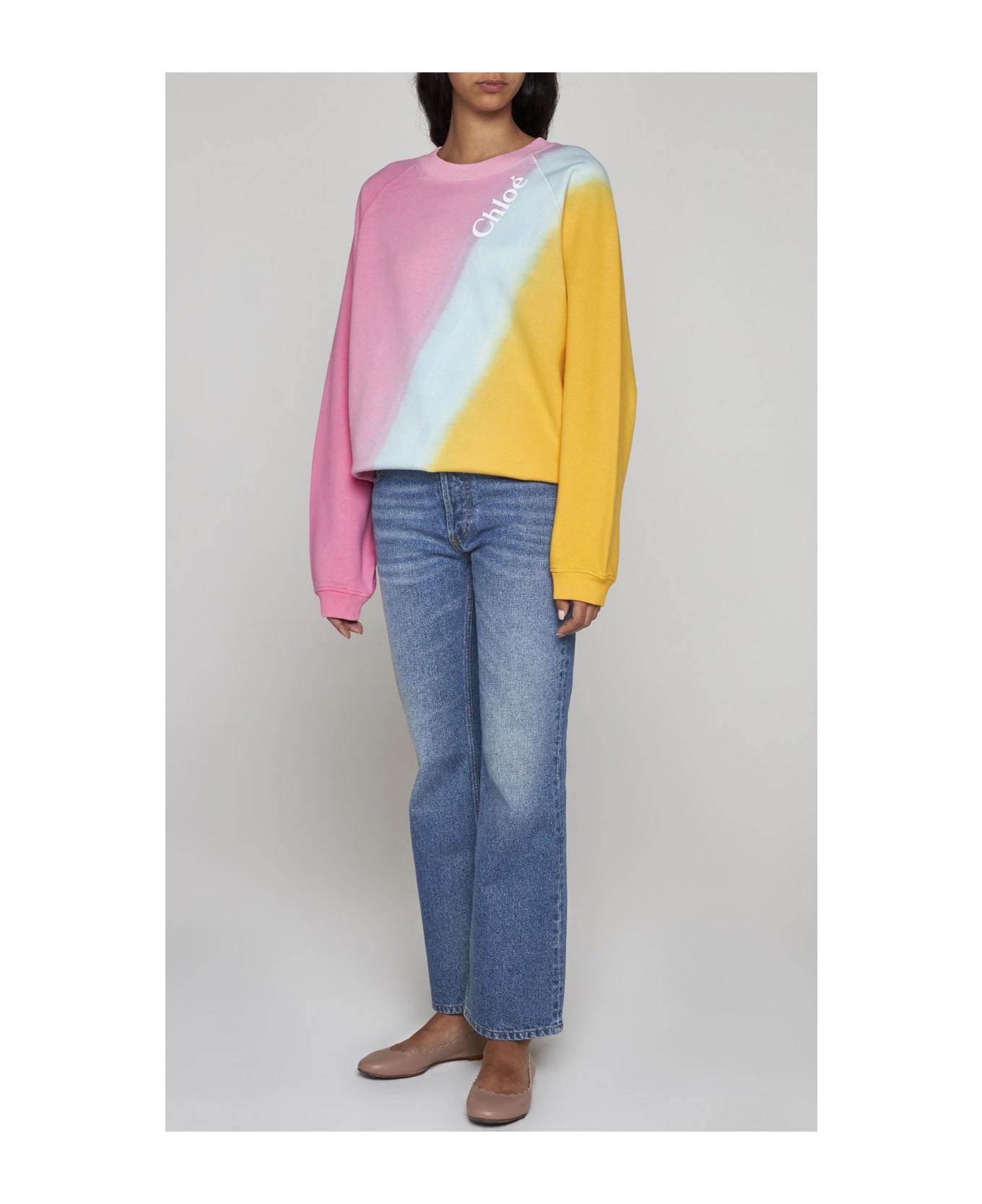 Chloé Cotton Sweatshirt - Multicolor Pink